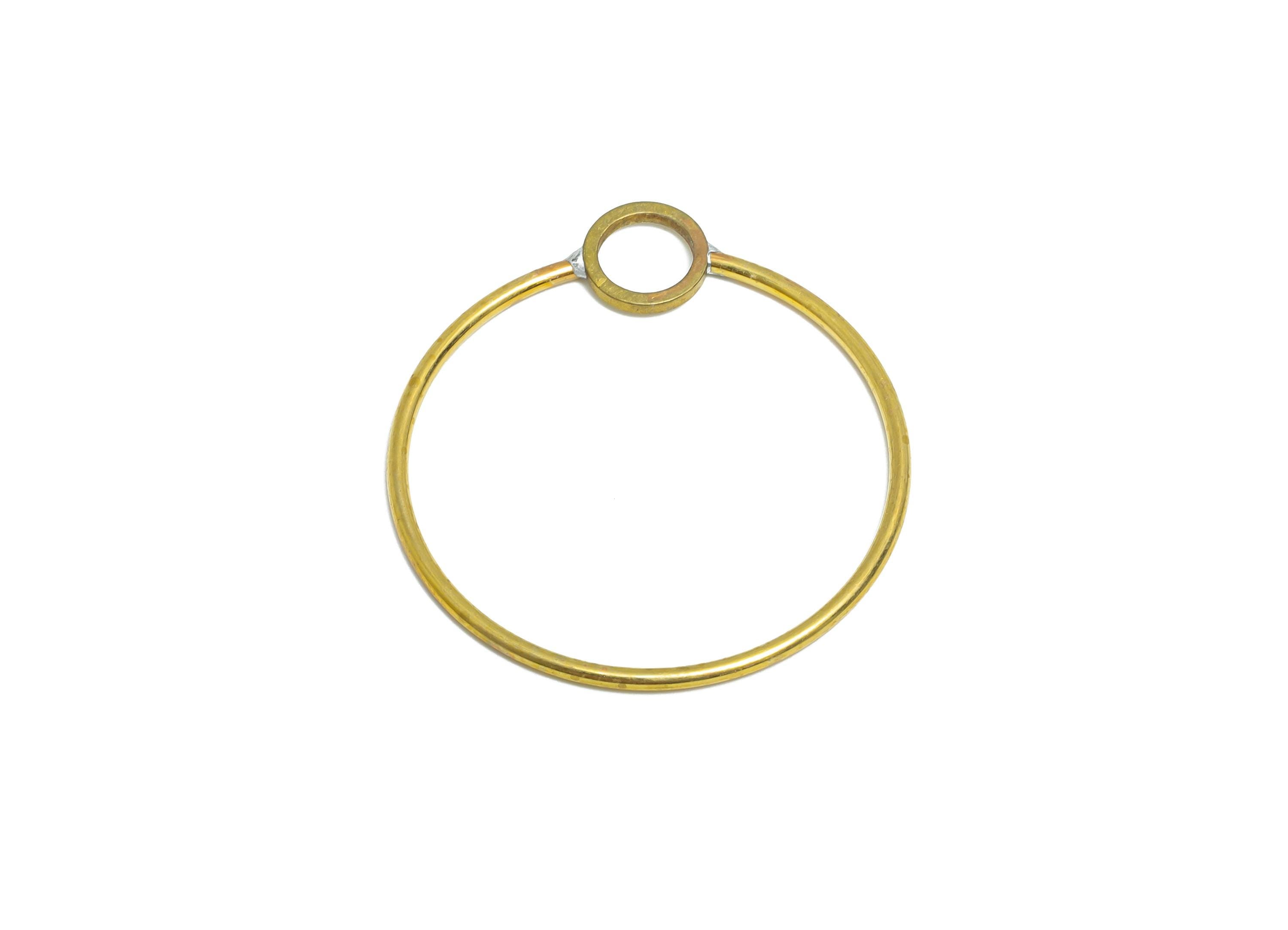Brass Round Charm - DIY Embellishment Charm - Small Brass Craft Charm - Minimalist Hanging Charm - Geometry Charm - 30x28x1mm - PP10996 - DOMEDBAZAAR