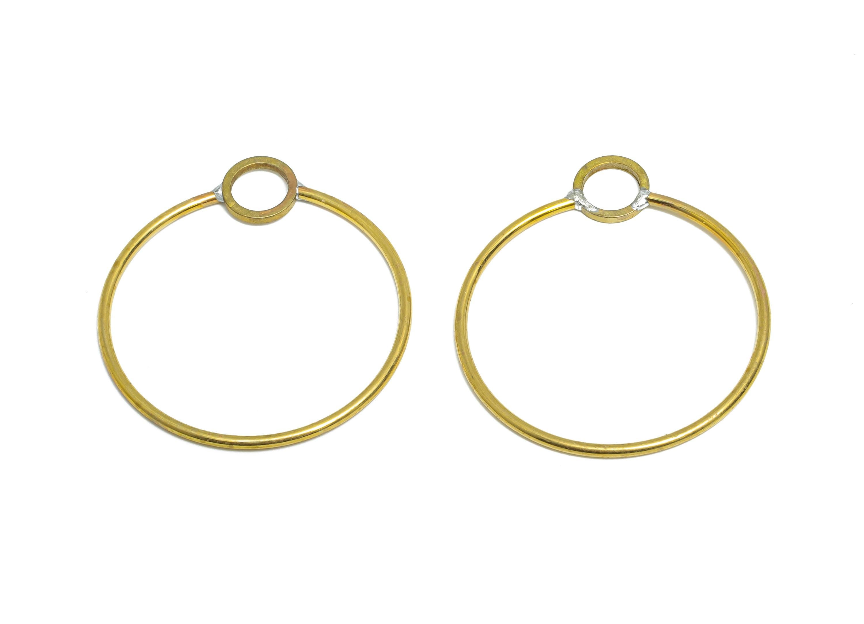 Brass Round Charm - DIY Embellishment Charm - Small Brass Craft Charm - Minimalist Hanging Charm - Geometry Charm - 30x28x1mm - PP10996 - DOMEDBAZAAR