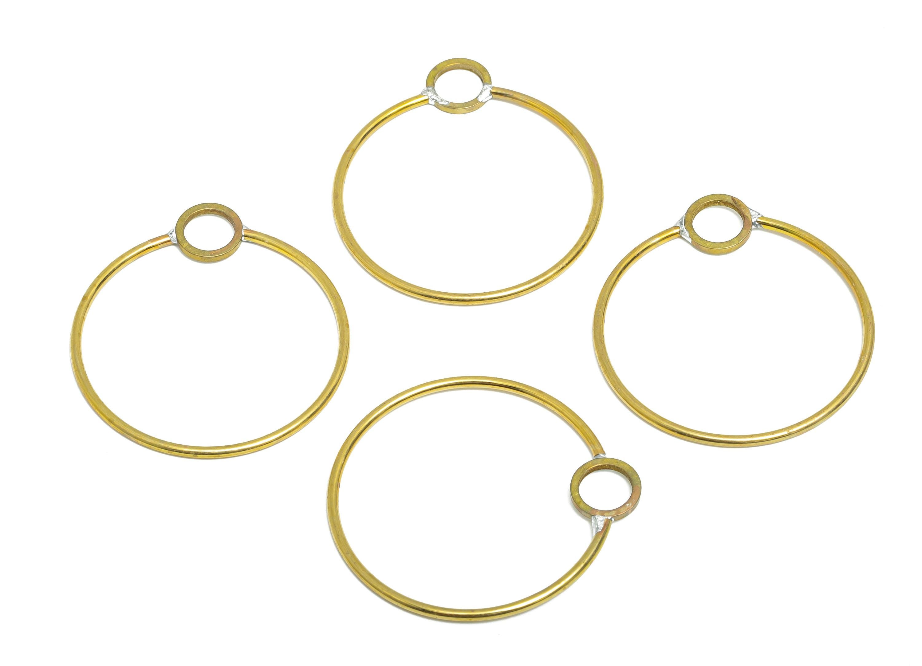 Brass Round Charm - DIY Embellishment Charm - Small Brass Craft Charm - Minimalist Hanging Charm - Geometry Charm - 30x28x1mm - PP10996 - DOMEDBAZAAR