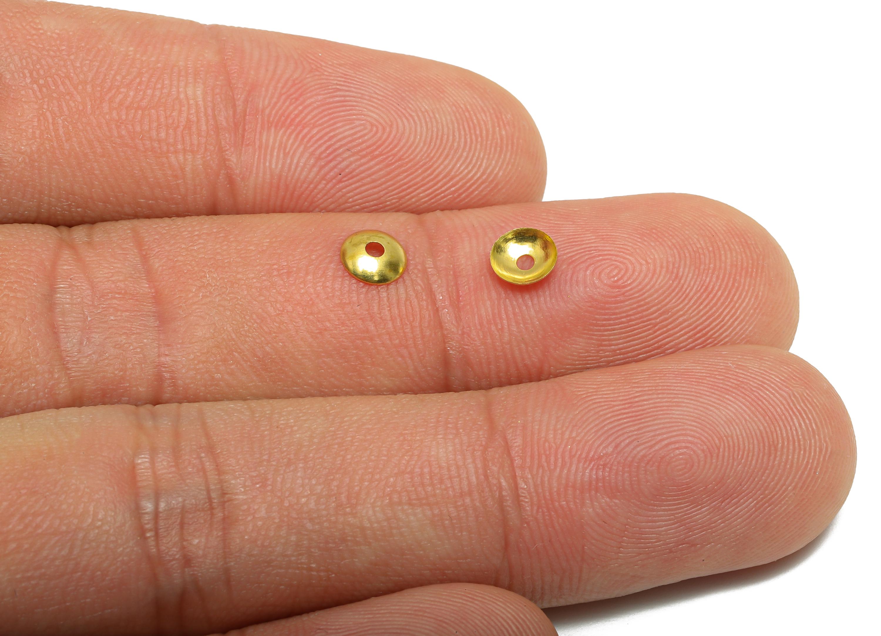 5mm Brass Spacer Beads - Raw Brass Dome Jewelry Beads - Space Bead for DIY - Hollow Dome Spacer Bead - DIY Jewelry Brass Bead - PP11020 - DOMEDBAZAAR