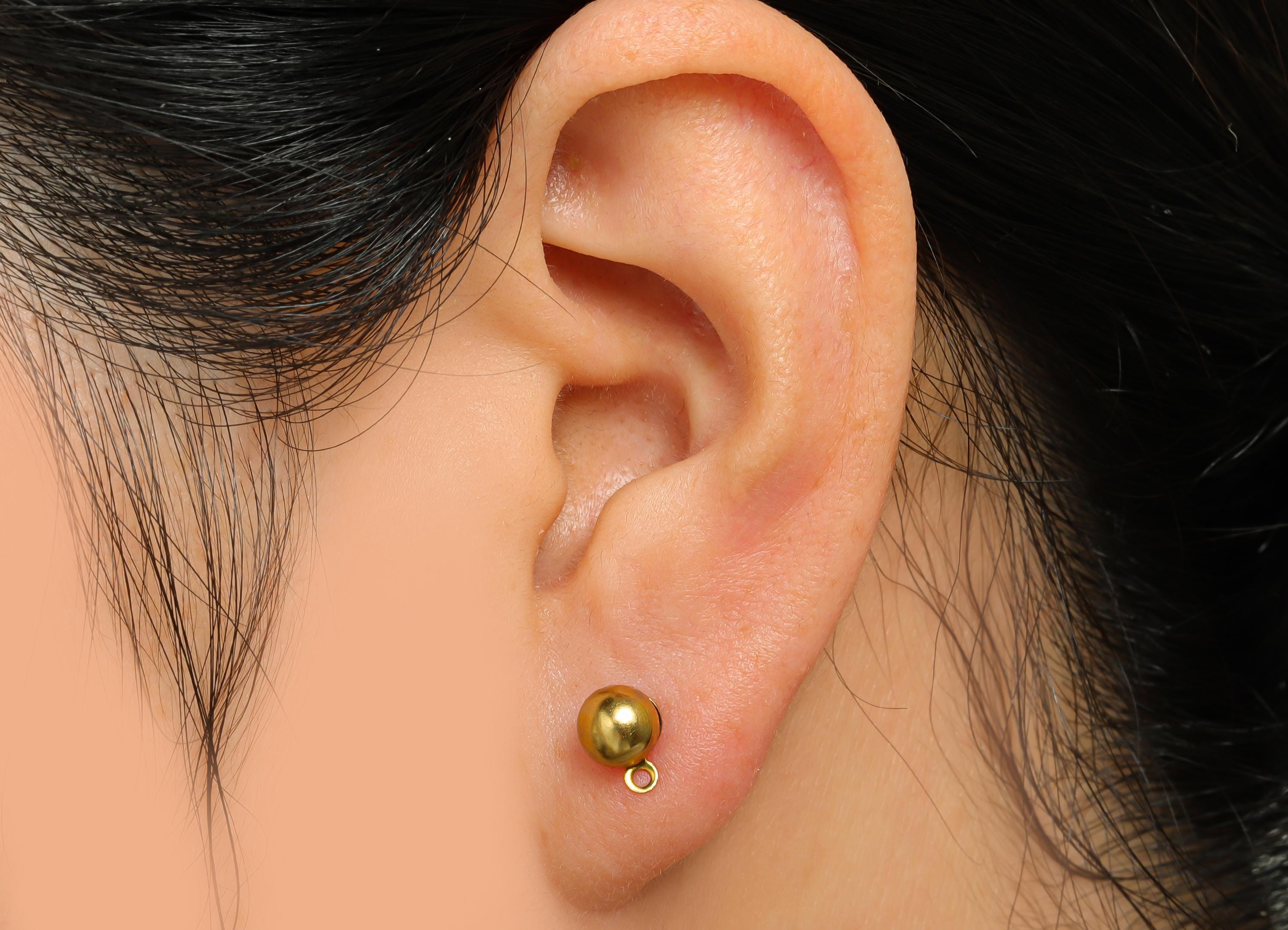 Half-Dome Earring Post - Raw Brass Customizable Jewelry Post - Minimalist Charm - Ready Earring Base - Dangle Attachment - 7x5x4mm-PP11058 - DOMEDBAZAAR