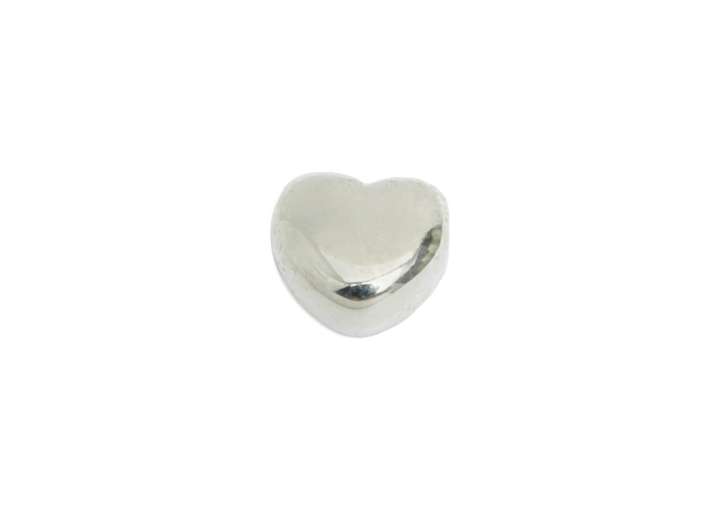 Brass Heart Bead - Brass Tiny Space Beaded for Bracelet - Dainty Love Symbol Jewelry - 18K Real White Gold Plating - 6x5.68x3mm - RGP9666S - DOMEDBAZAAR