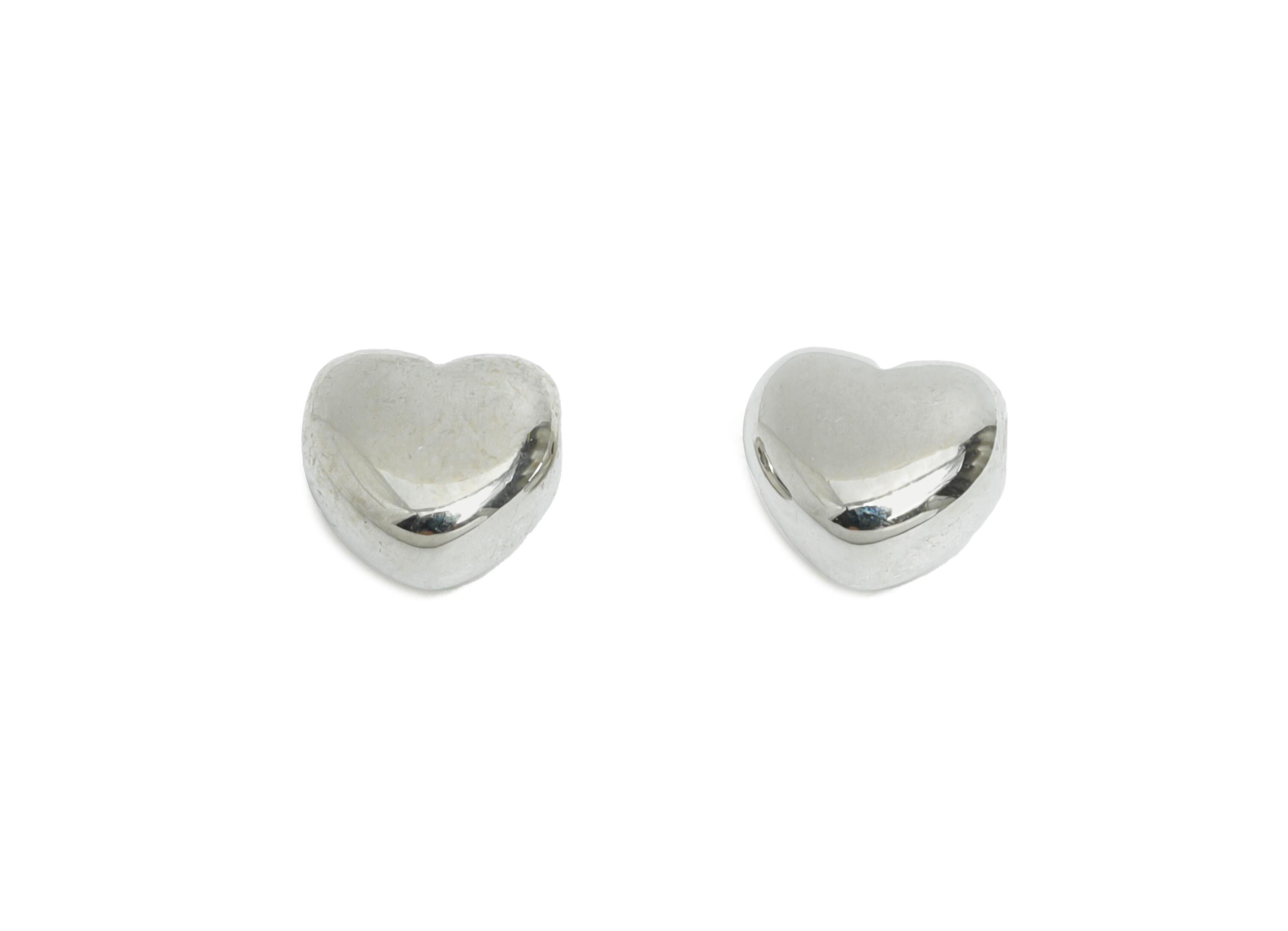 Brass Heart Bead - Brass Tiny Space Beaded for Bracelet - Dainty Love Symbol Jewelry - 18K Real White Gold Plating - 6x5.68x3mm - RGP9666S - DOMEDBAZAAR