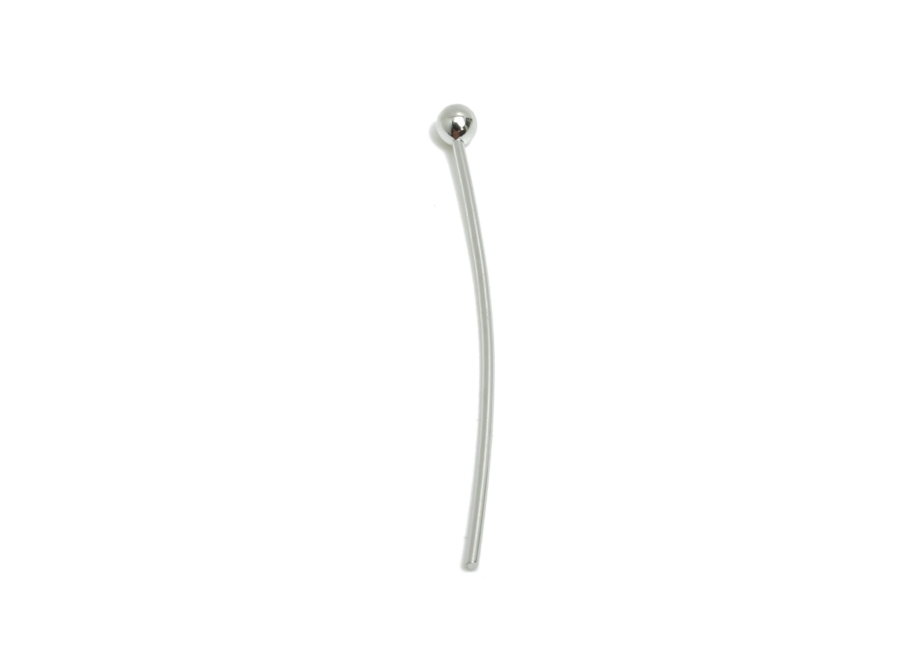 0.7*30*2.3 Silver Ball Headpins - Bead Stopper Pin Charm - Metal Headpin -DIY Jewelry Making - Beading Supplies Handmade Creation-RGP10363 - DOMEDBAZAAR