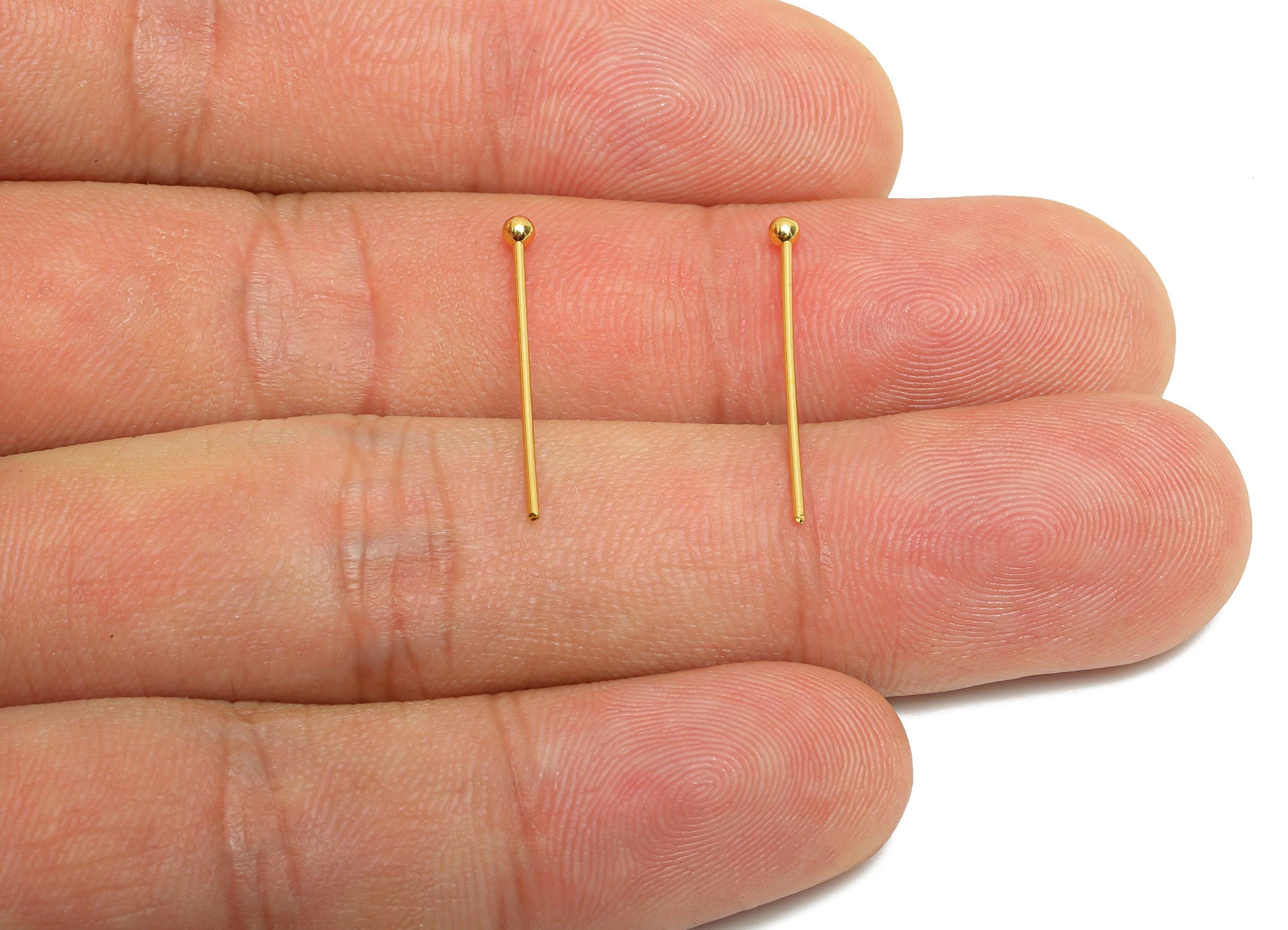 0.7*22*2.0mm Gold Ball Headpin - Brass Bead Stopper Pin - Metal Headpin -DIY Jewelry Making - Bead Supplies for Handmade Creation - RGP10341 - DOMEDBAZAAR