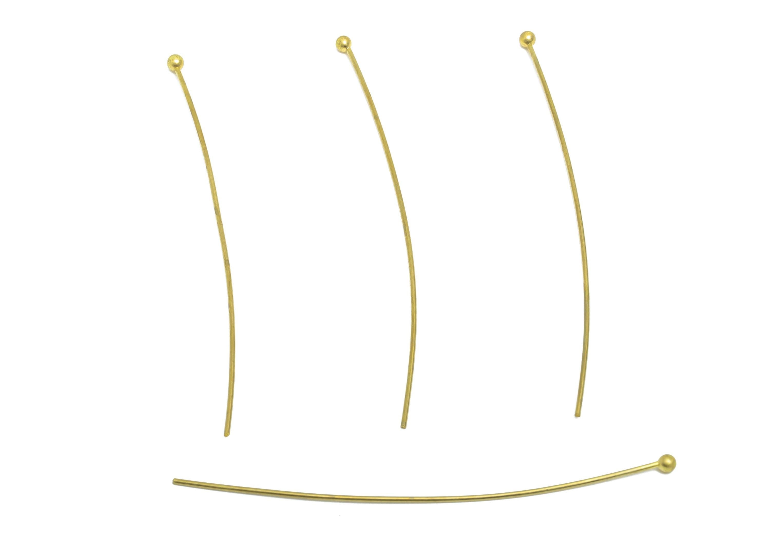 0.7*55*2.0mm Ball Headpin - Raw Brass Bead Stopper Pin - Metal Headpin - DIY Jewelry Making - Bead Supplies for Handmade Creation - PP11010 - DOMEDBAZAAR