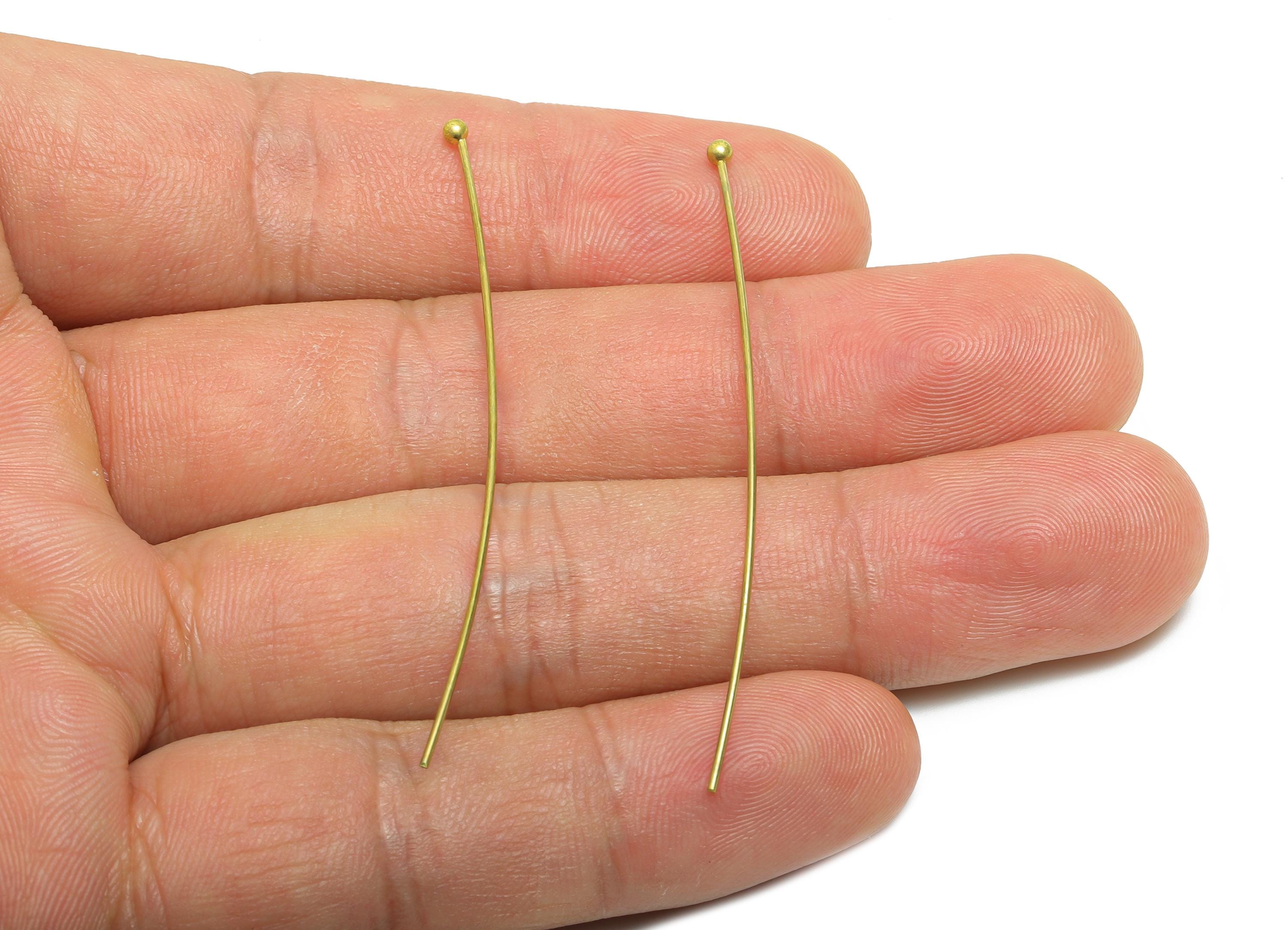 0.7*55*2.0mm Ball Headpin - Raw Brass Bead Stopper Pin - Metal Headpin - DIY Jewelry Making - Bead Supplies for Handmade Creation - PP11010 - DOMEDBAZAAR