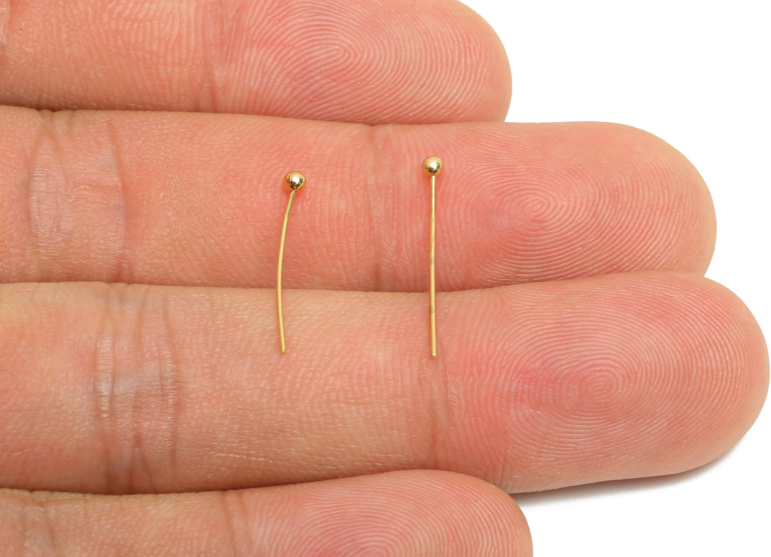 0.5*18*2mm Gold Ball Headpin - Brass Bead Stopper Pin - Metal Headpin - Jewelry Components - Bead Supplies for Handmade Creation - RGP10351 - DOMEDBAZAAR