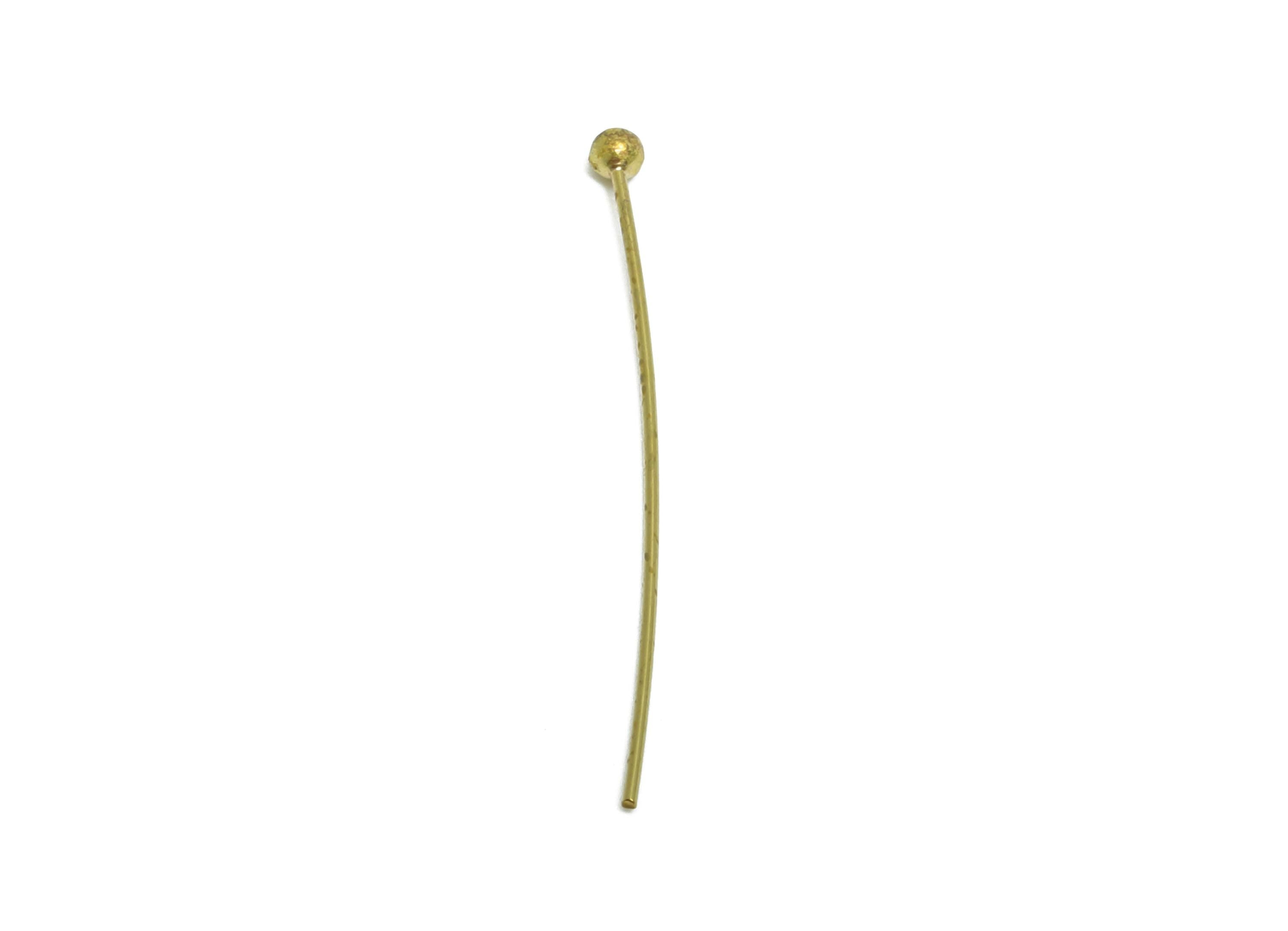 0.5*24*2mm Ball Headpin - Raw Brass Bead Stopper Pin - Metal Headpin - Wire Pin For Jewelry - Bead Supplies for Handmade Creation - PP11014 - DOMEDBAZAAR