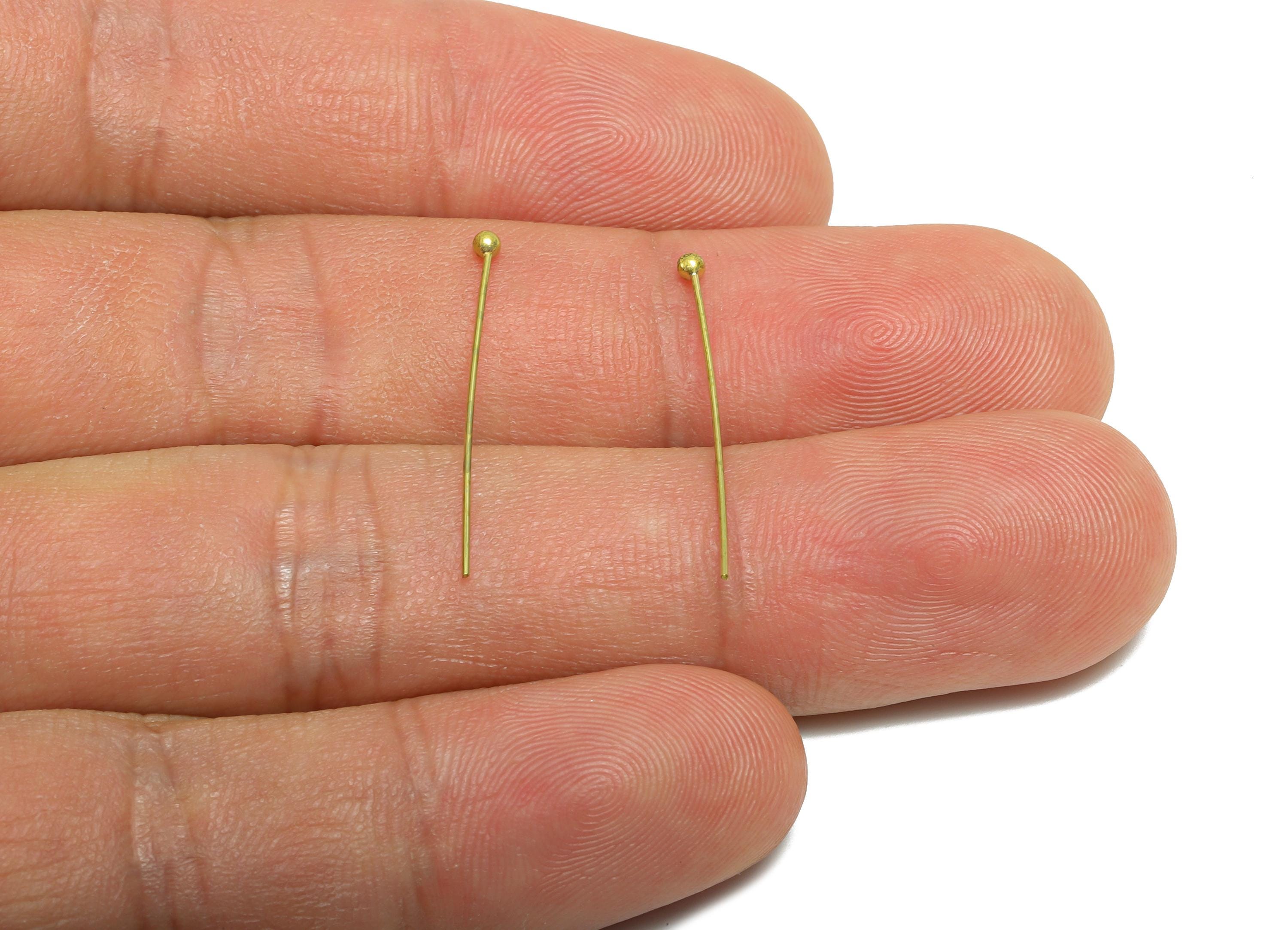 0.5*24*2mm Ball Headpin - Raw Brass Bead Stopper Pin - Metal Headpin - Wire Pin For Jewelry - Bead Supplies for Handmade Creation - PP11014 - DOMEDBAZAAR