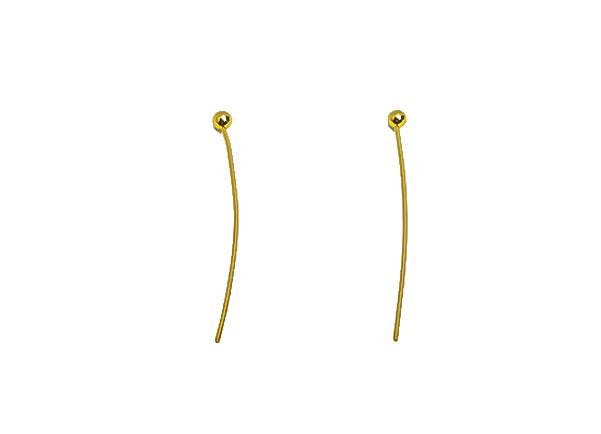 0.5*26*2mm Gold Ball Headpin - Brass Bead Stopper Pin - Metal Headpin - Wire Pin For Jewelry - Bead Supplies for Handmade Creation -RGP10355 - DOMEDBAZAAR