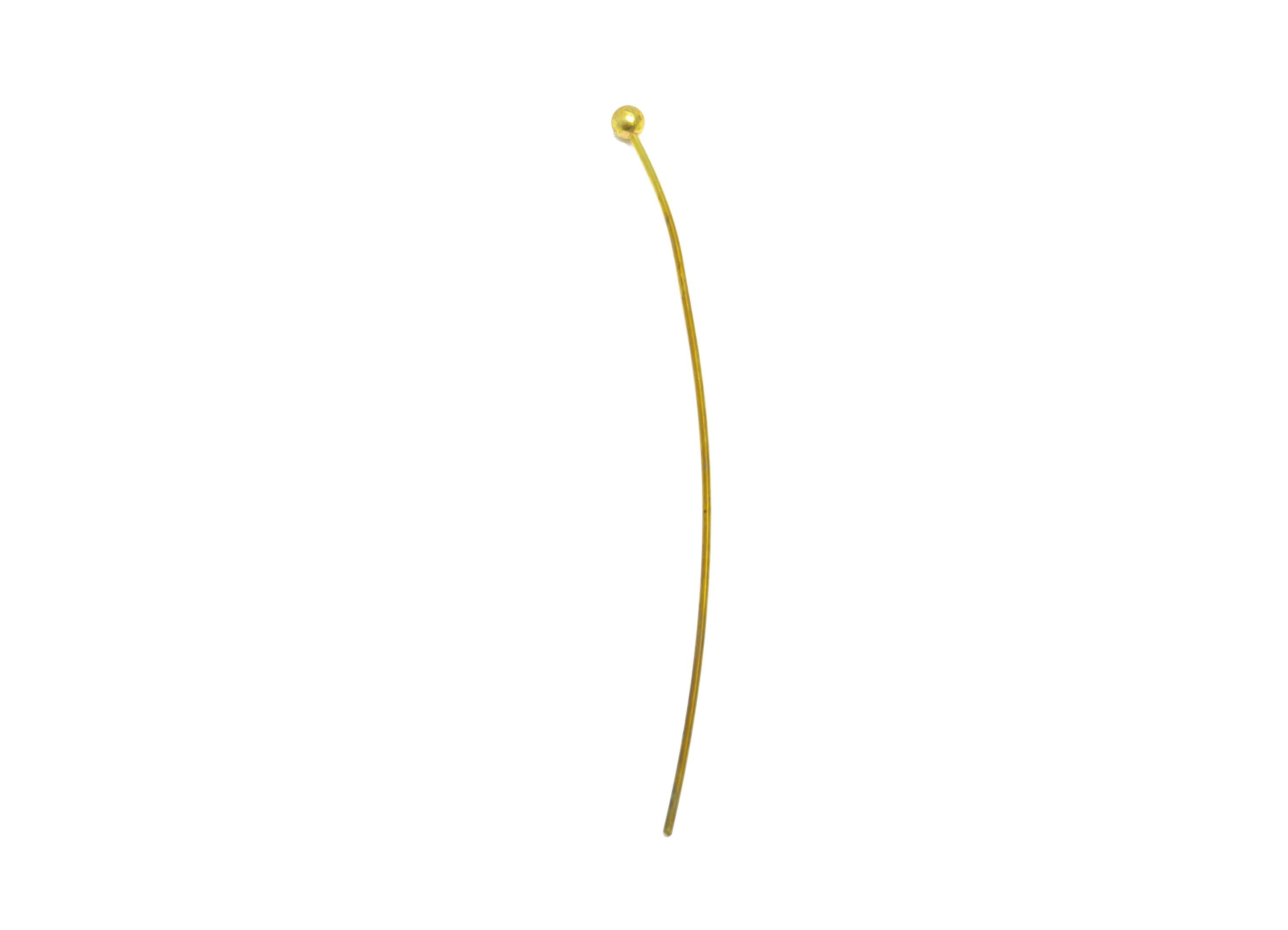0.5*45*2mm Ball Headpin - Raw Brass Bead Stopper Pin - Metal Headpin - Wire Pin For Jewelry - Bead Supplies for Handmade Creation - PP11017 - DOMEDBAZAAR
