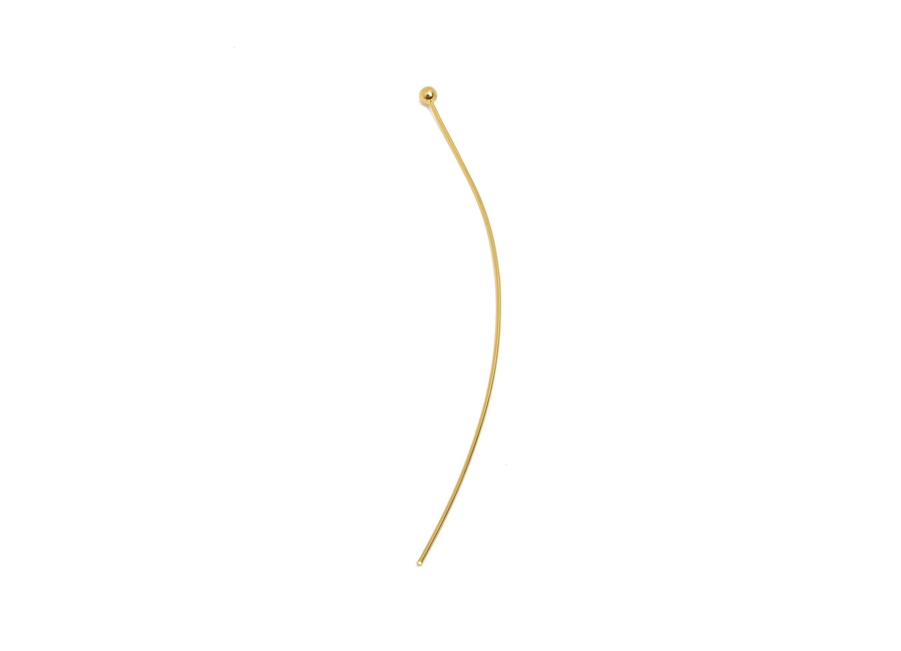 0.5*50*2mm Gold Ball Headpin - Brass Bead Stopper Pin - Metal Headpin - Wire Pin For Jewelry - Bead Supplies for Handmade Creation -RGP10361 - DOMEDBAZAAR