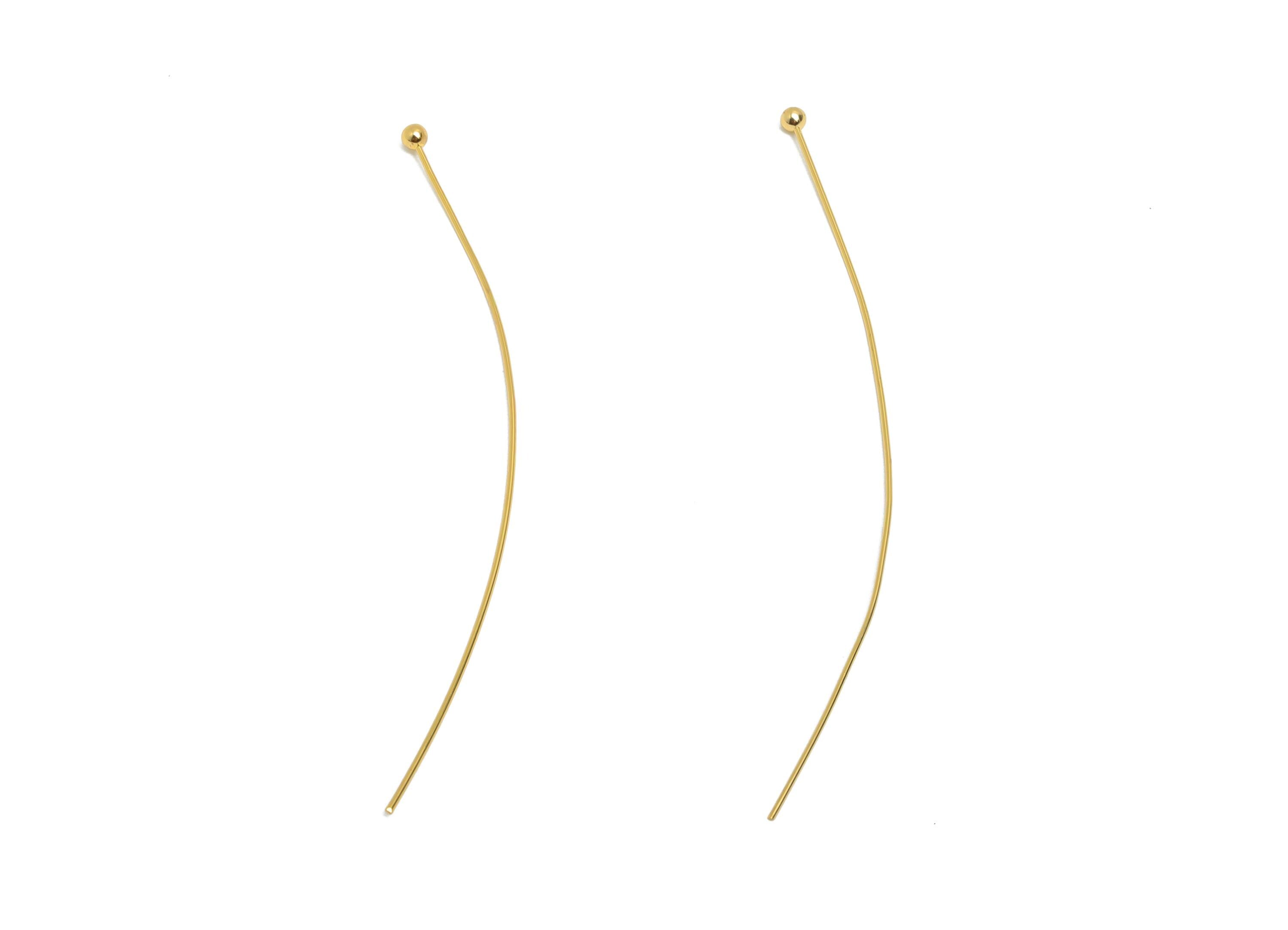 0.5*50*2mm Gold Ball Headpin - Brass Bead Stopper Pin - Metal Headpin - Wire Pin For Jewelry - Bead Supplies for Handmade Creation -RGP10361 - DOMEDBAZAAR