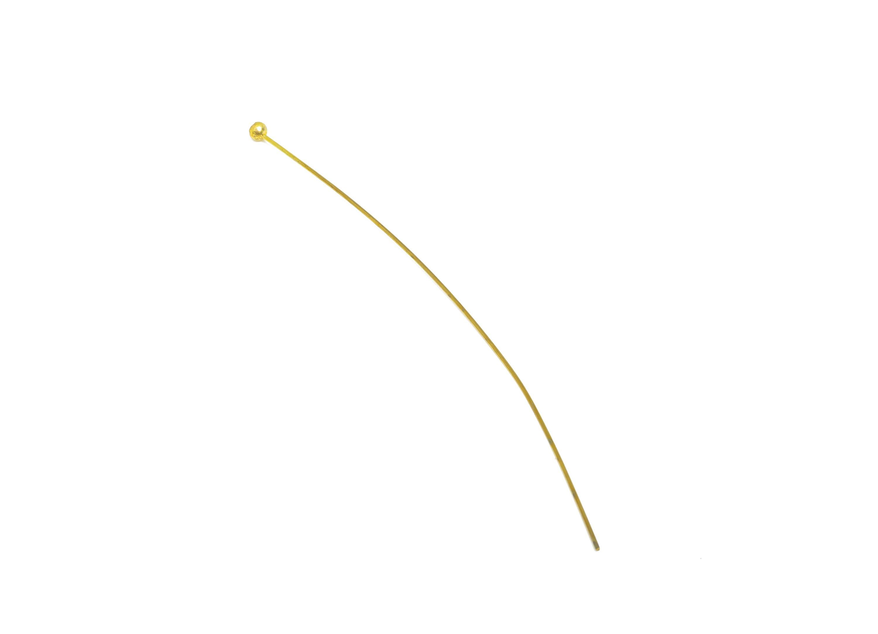 0.5*60*2mm Ball Headpin - Raw Brass Bead Stopper Pin - Metal Headpin - Wire Pin For Jewelry - Bead Supplies for Handmade Creation - PP11018 - DOMEDBAZAAR