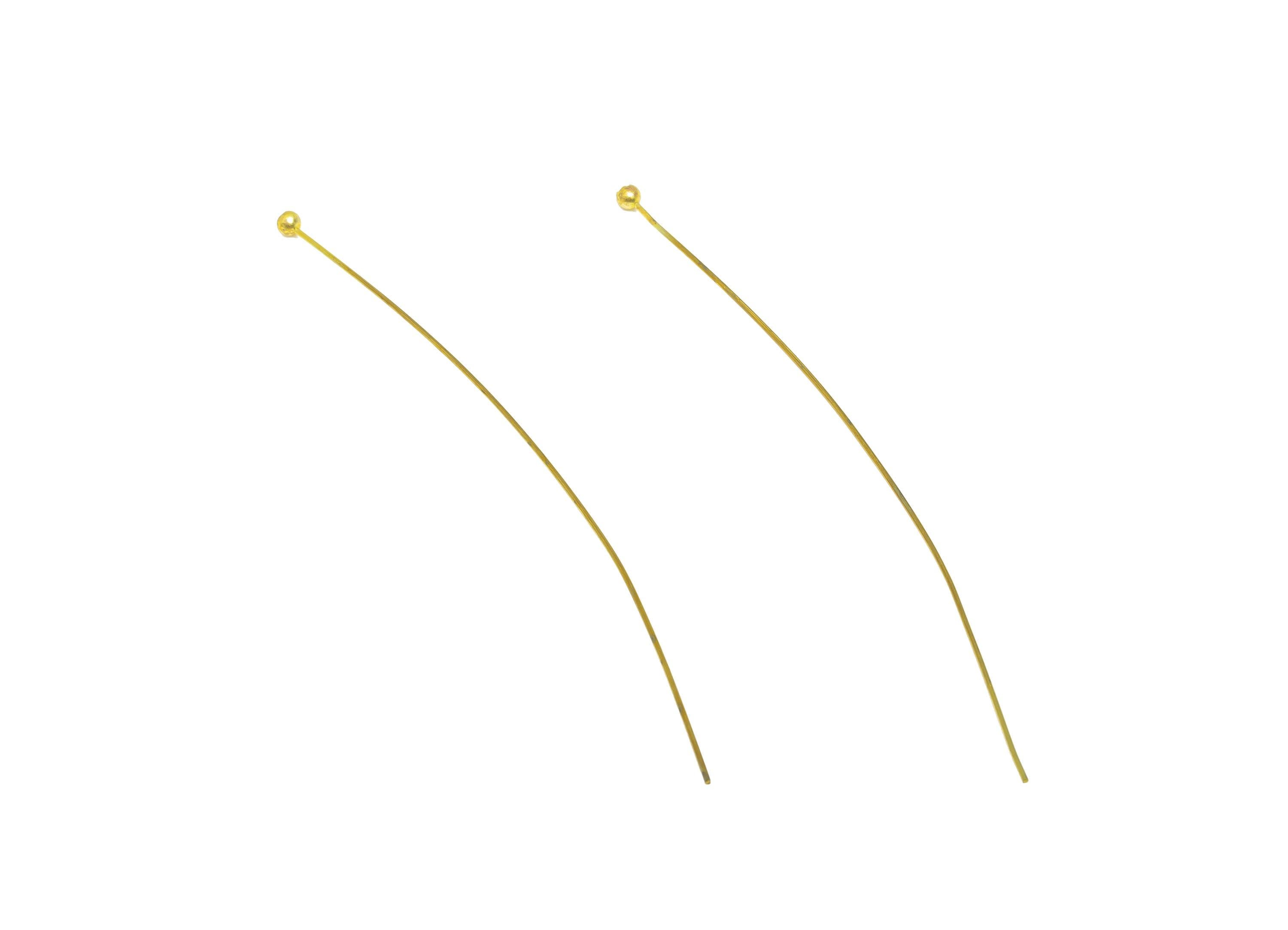 0.5*60*2mm Ball Headpin - Raw Brass Bead Stopper Pin - Metal Headpin - Wire Pin For Jewelry - Bead Supplies for Handmade Creation - PP11018 - DOMEDBAZAAR