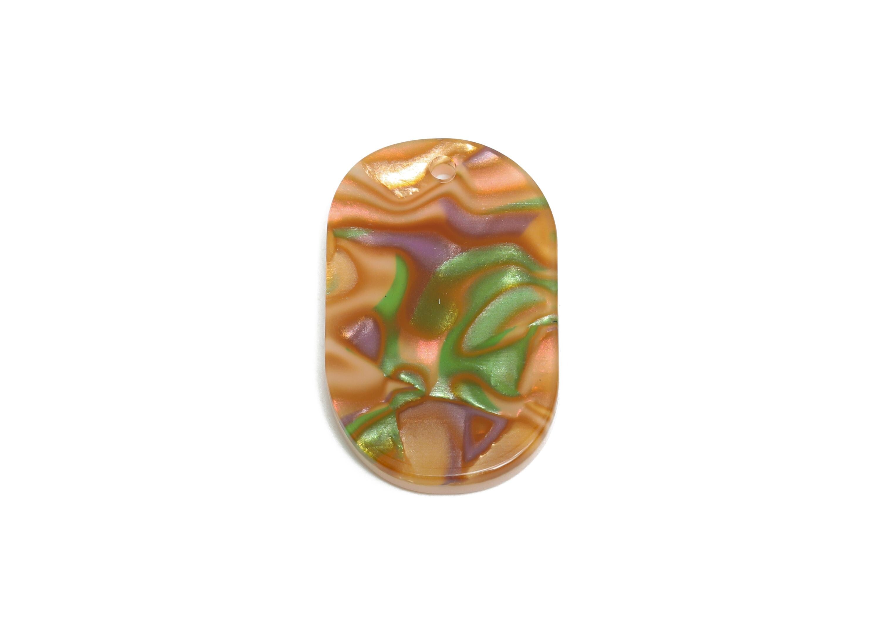 PVC Oval Charms - Oval Earring and Pendant - Earring Findings - Oval Jewelry Component - Color Code: A289 - 27.67x16.6x2.8mm - AC2641-A289 - DOMEDBAZAAR