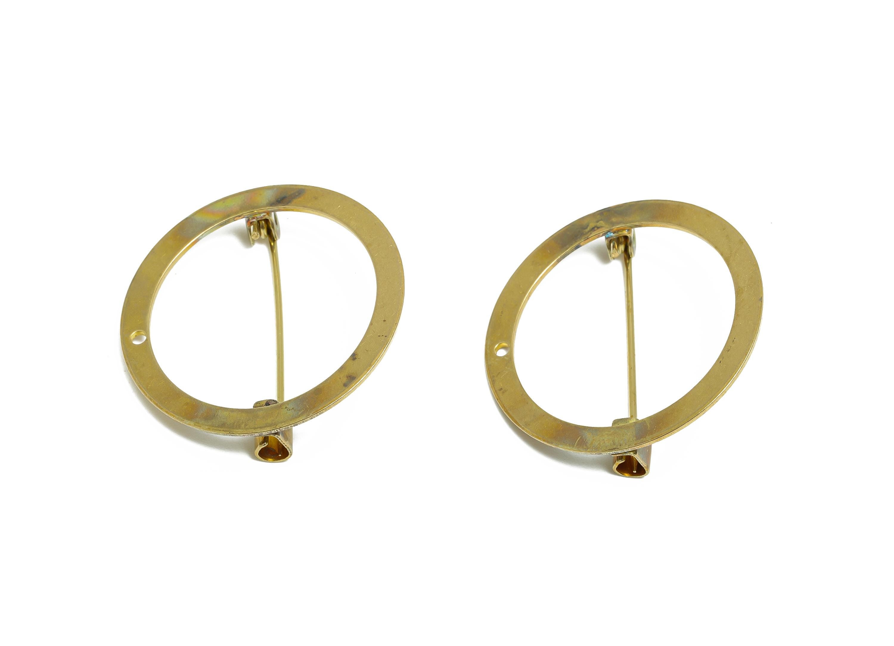 Circular Brooch Pin - Raw Brass Brooch Pin - Vintage Pinbacks for DIY - For Woman - Round Metal Brooch Components - 28x28x0.9mm - PP11023 - DOMEDBAZAAR