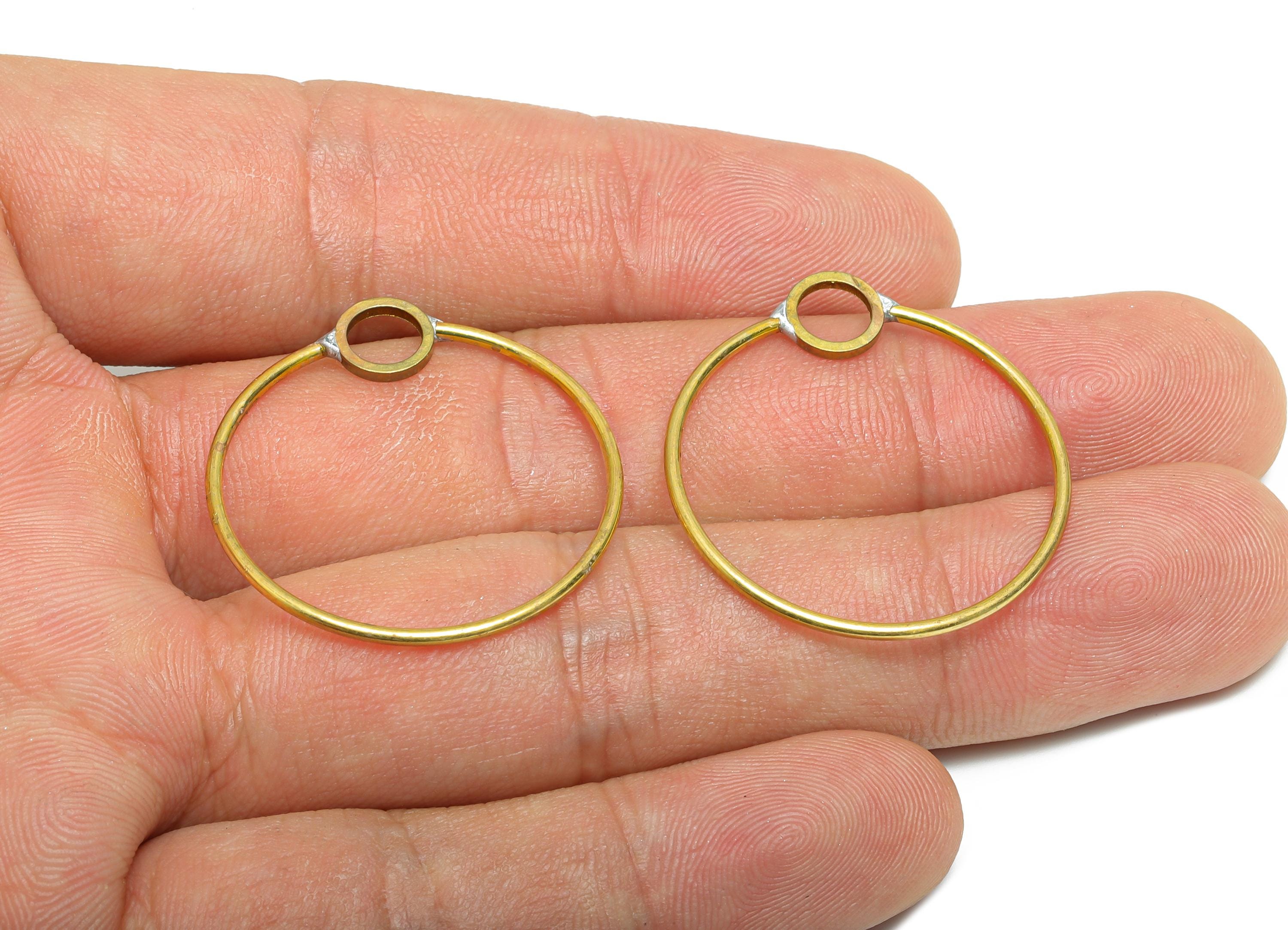 Brass Round Charm - DIY Embellishment Charm - Small Brass Craft Charm - Minimalist Hanging Charm - Geometry Charm - 30x28x1mm - PP10996 - DOMEDBAZAAR