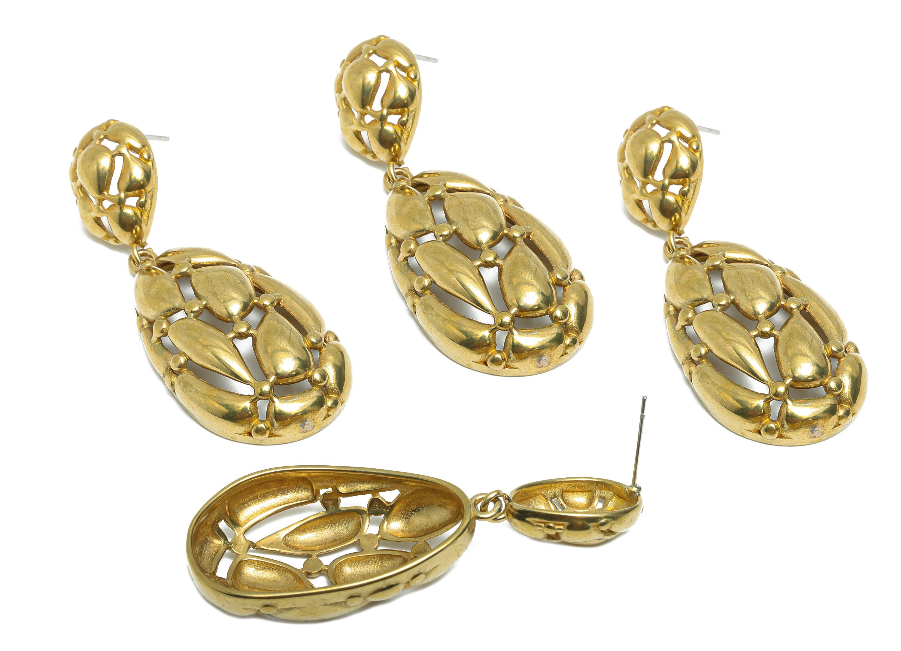 Bold Drop Earring Stud - Raw Brass Dangle Earring Stud - Dainty Intricate Dangle Earring - Brass Teardrop Earring Stud - 51x19x8mm - PP10988 - DOMEDBAZAAR