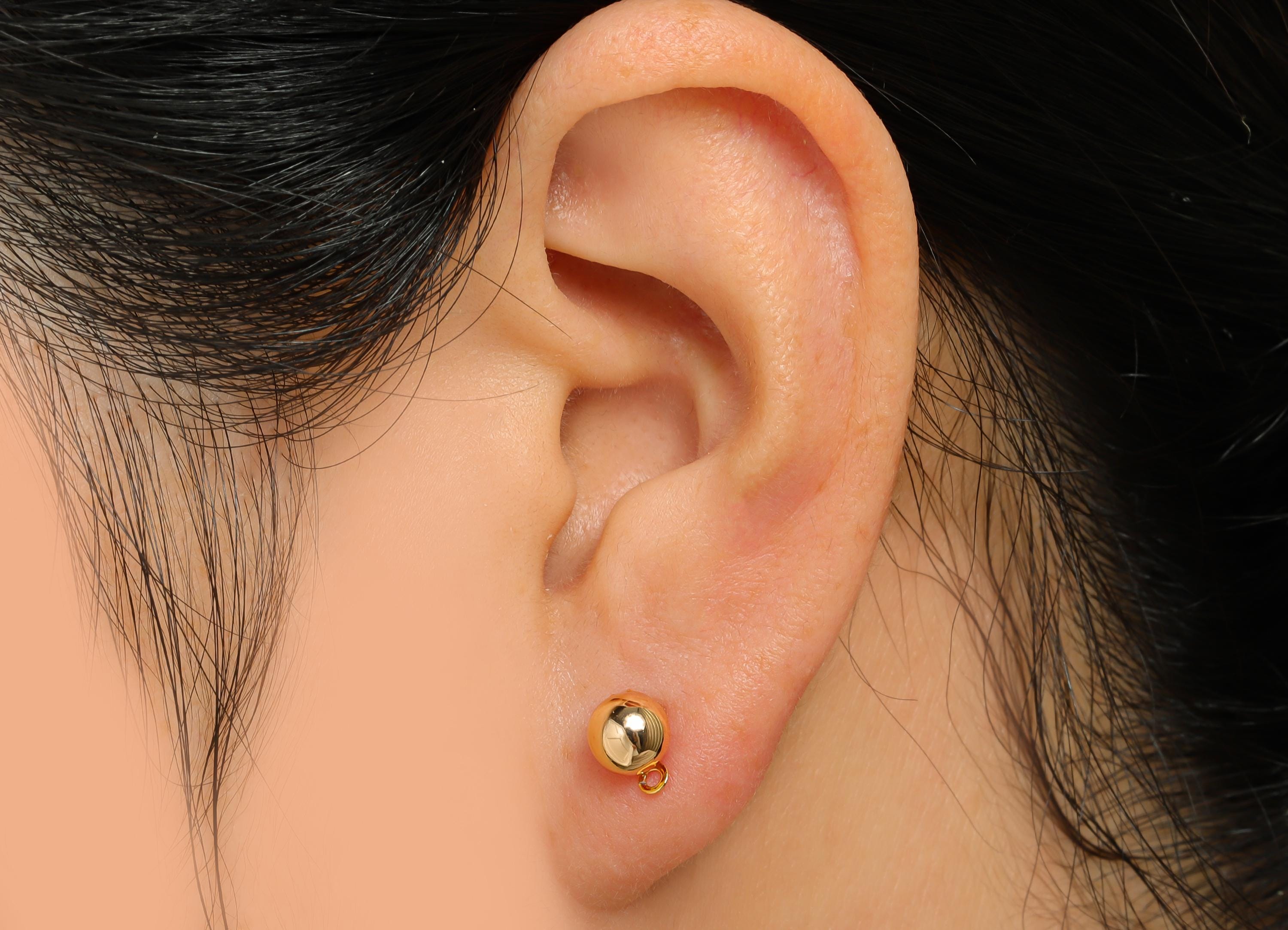 Half-Dome Earring Post - Brass Customizable Jewelry Post - Gold Minimalist Charm - Ready Earring Base - Dangle Attachment - 7x5x4mm-RGP10402 - DOMEDBAZAAR