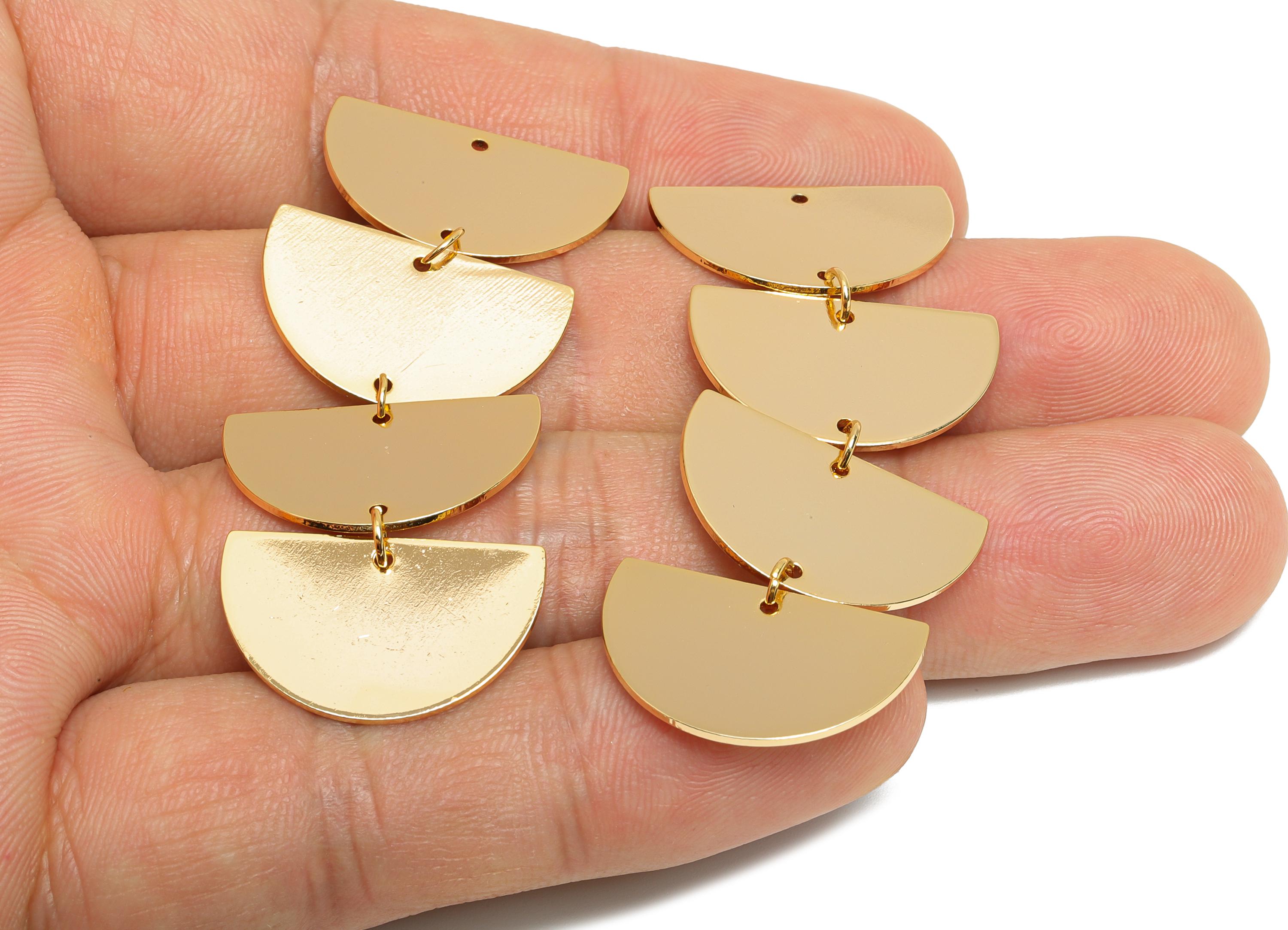 Geometric Dangle Charm - Brass Boho Chic Dangle Pendant - Gold Layered Geometric Charm - Boho Chic Dangle Pendant - 53x21x1mm - RGP10413 - DOMEDBAZAAR