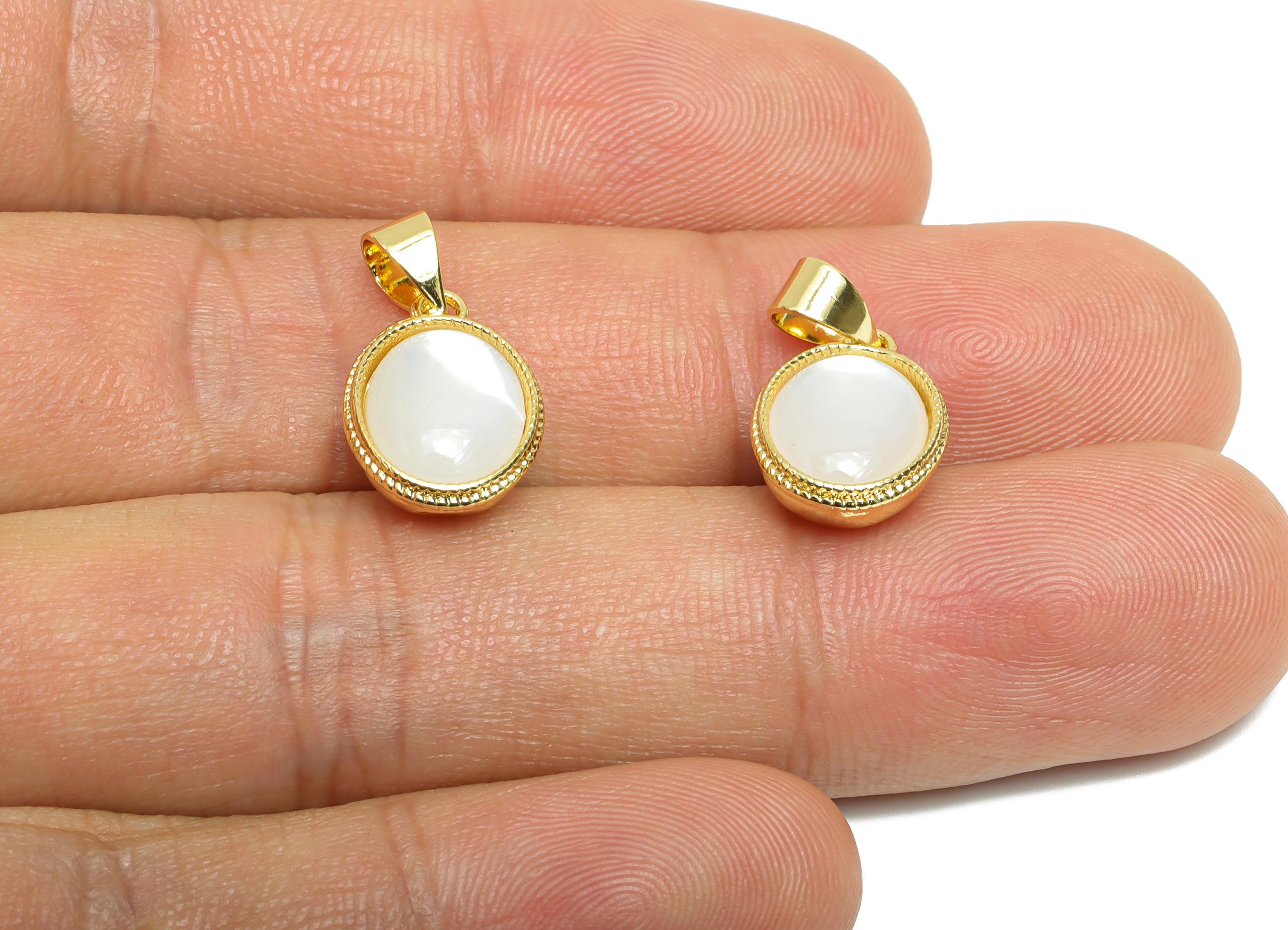 Brass Oval Earring Charms - Gold Oval Seashell Pendant - Textured Elegant Necklace Charm -18K Real Gold Plated - 19.39x10.4x5.44mm - RGP9627 - DOMEDBAZAAR