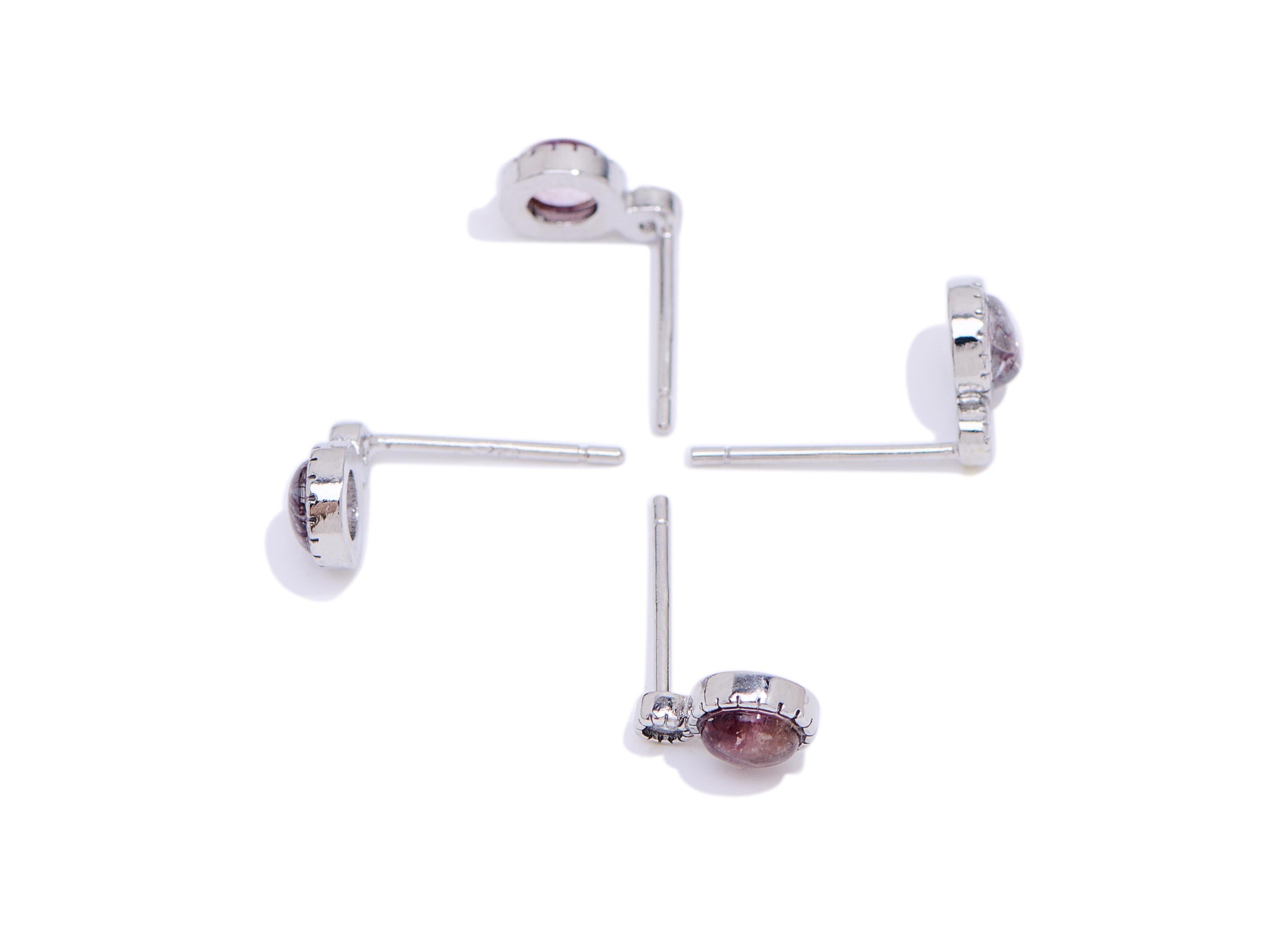 Super Seven Stone Earring Stud - Brass Modern Stone Earring Post - Minimalist Dainty Jewelry Making - White K Plated - 7.7x5x2mm - NS2679 - DOMEDBAZAAR