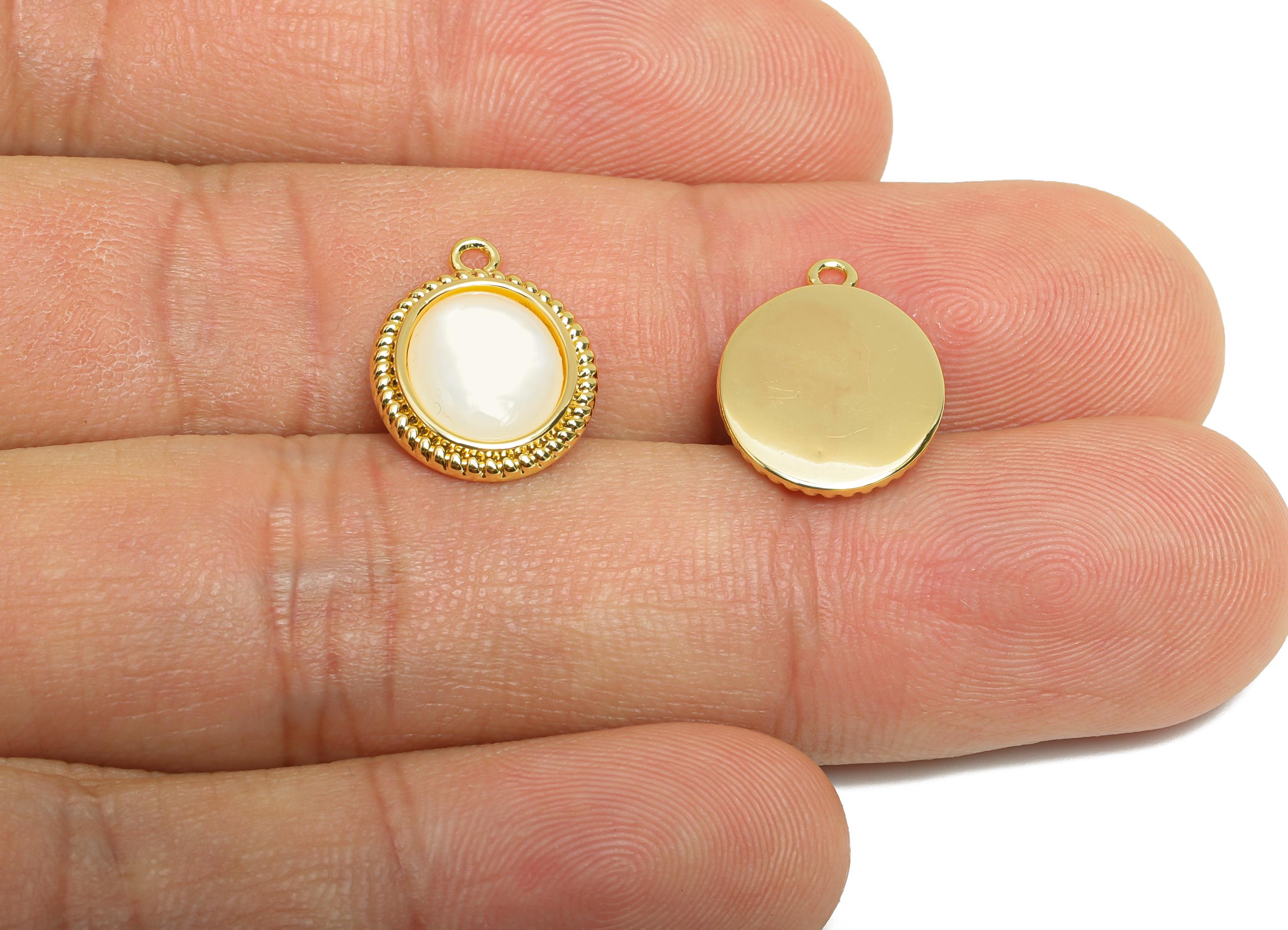Brass Oval Earring Charms - Gold Oval Seashell Pendant - Textured Elegant Necklace Charm -18K Real Gold Plated - 15.3x11.6x2.75mm -RGP9546 - DOMEDBAZAAR