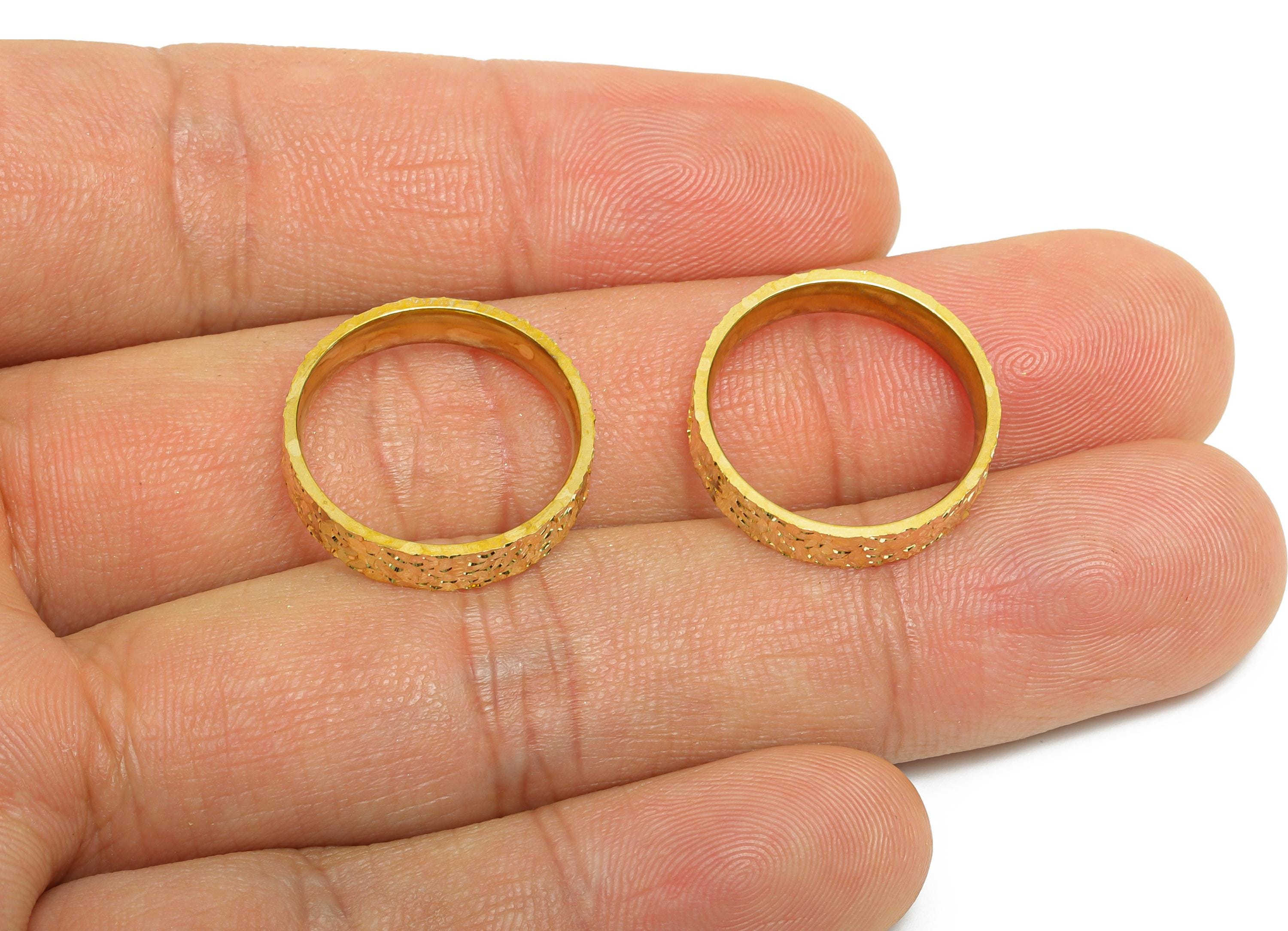 19mm Brass Ring - Raw Brass Textured Wide Ring Jewelry - Minimalist Everyday Wear Ring - Stylish Jewelry Brass - 19.36x19.36x4mm - PP11182-6 - DOMEDBAZAAR