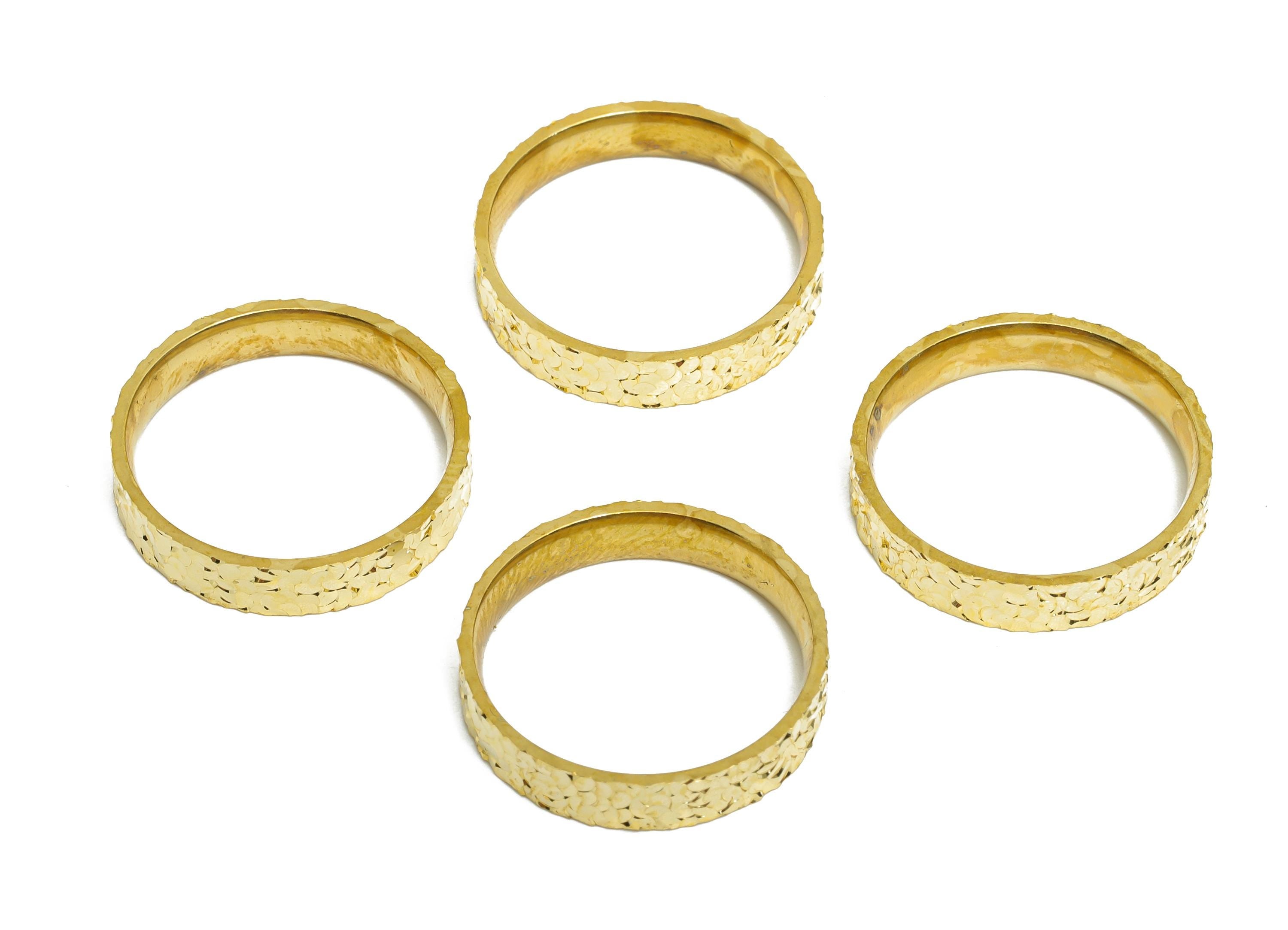 20mm Brass Ring - Raw Brass Textured Wide Ring Jewelry - Minimalist Everyday Wear Ring - Stylish Jewelry Brass - 20.16x20.16x4mm - PP11182-7 - DOMEDBAZAAR