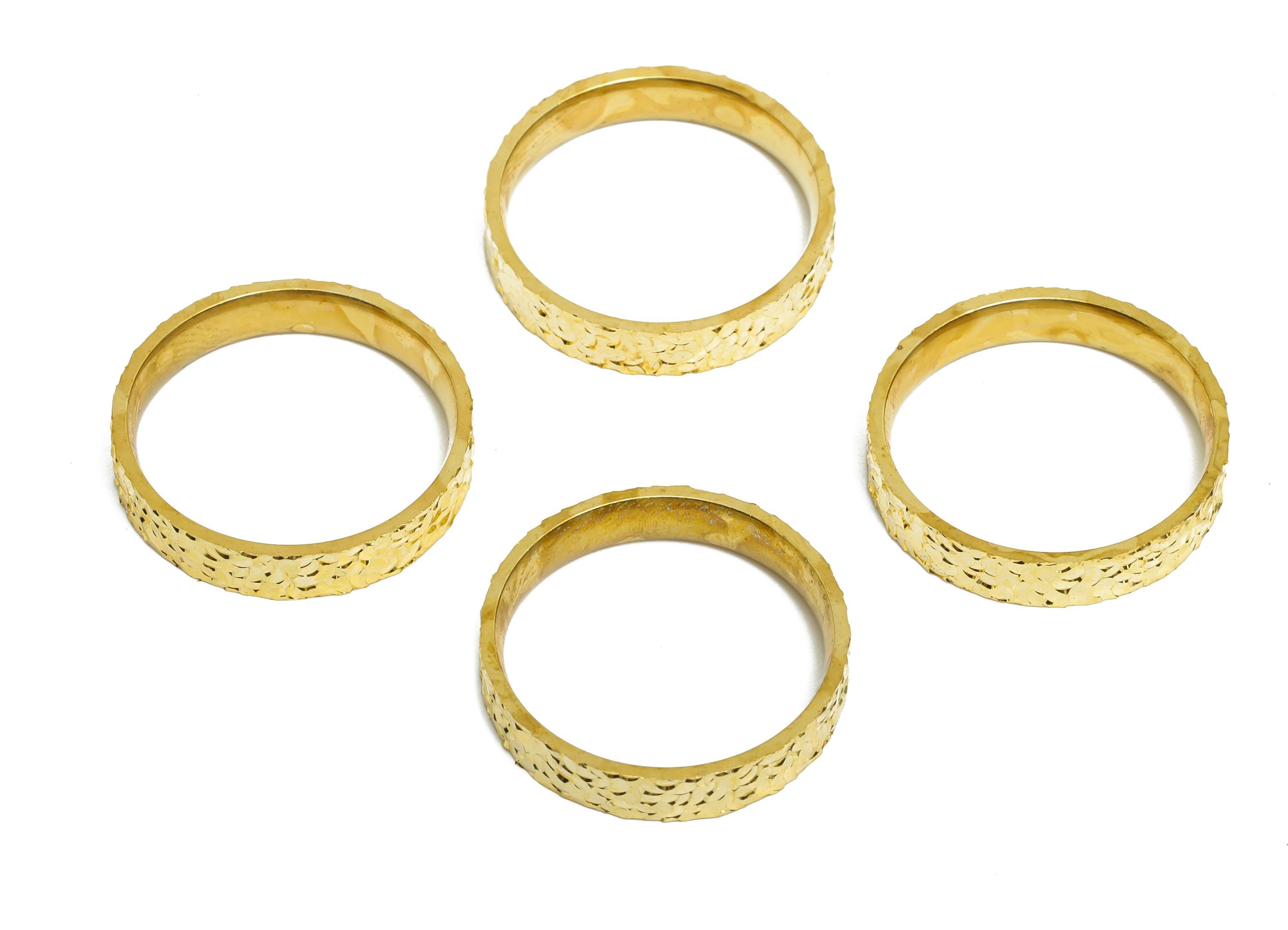 21mm Brass Ring - Raw Brass Textured Wide Ring Jewelry - Minimalist Everyday Wear Ring - Stylish Jewelry Brass - 21.2x21.2x4mm - PP11182-8 - DOMEDBAZAAR
