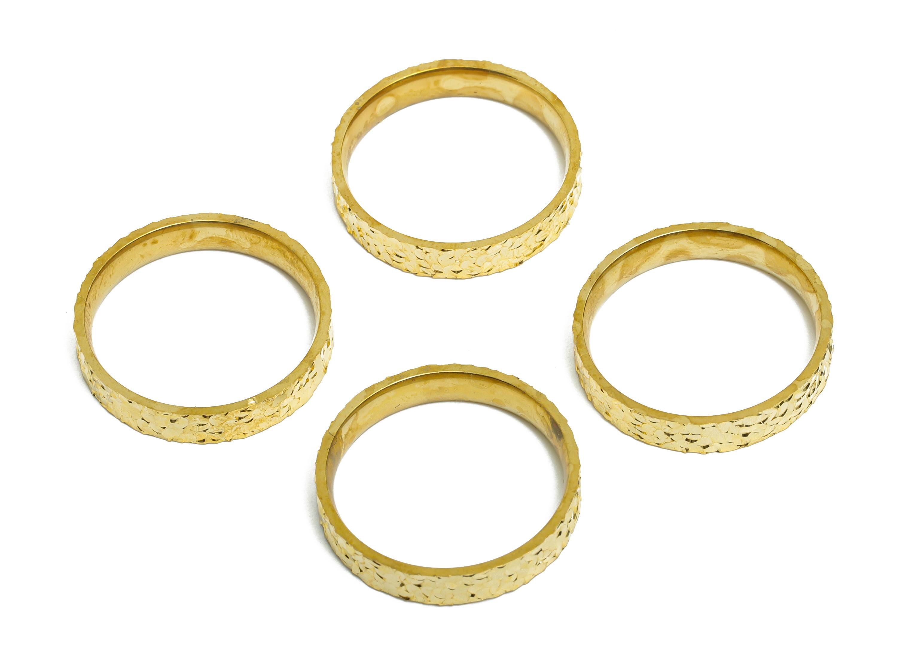 22mm Brass Rings - Raw Brass Textured Wide Rings Jewelry - Minimalist Everyday Wear Rings - Stylish Jewelry Brass - 22x22x4mm - PP11182-9 - DOMEDBAZAAR