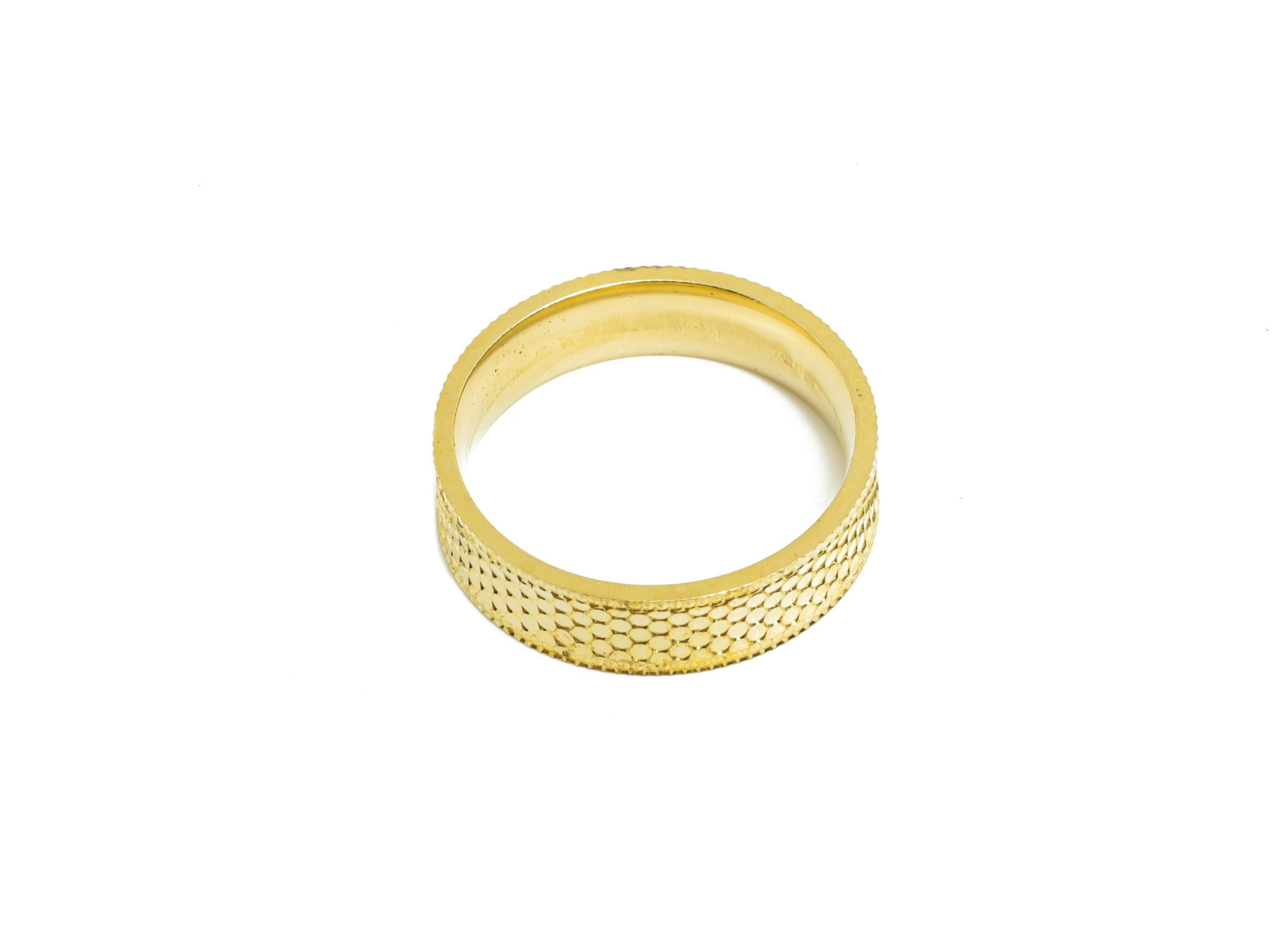 19mm Brass Ring - Raw Brass Textured Wide Ring Jewelry - Sparkling Everyday Wear Ring - Stylish Jewelry Brass - 19.46x19.45x5mm - PP11183-6 - DOMEDBAZAAR