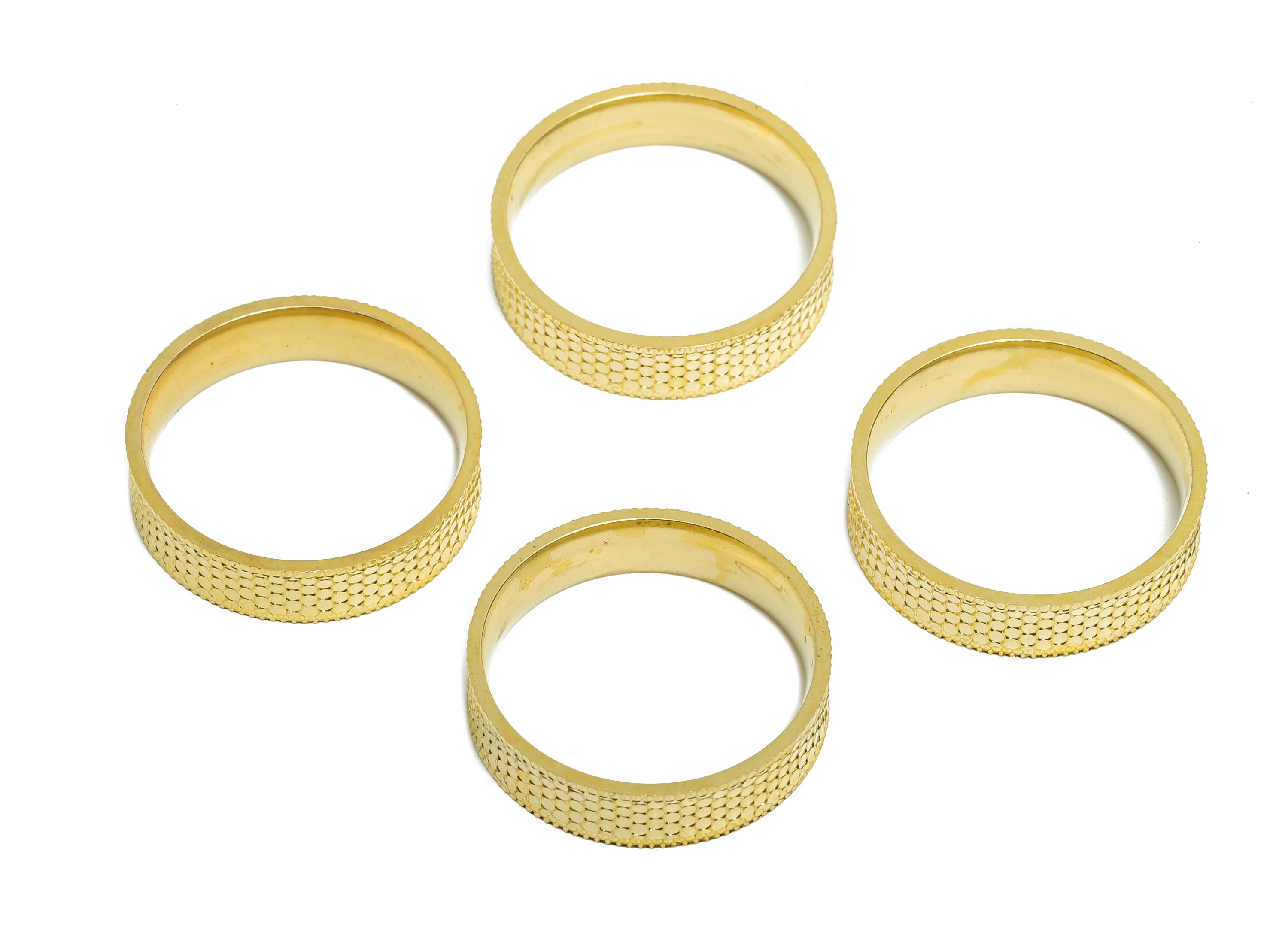 21mm Brass Ring - Raw Brass Textured Wide Ring Jewelry - Sparkling Everyday Wear Ring - Stylish Jewelry Brass - 21.11x21.11x5mm - PP11183-8 - DOMEDBAZAAR