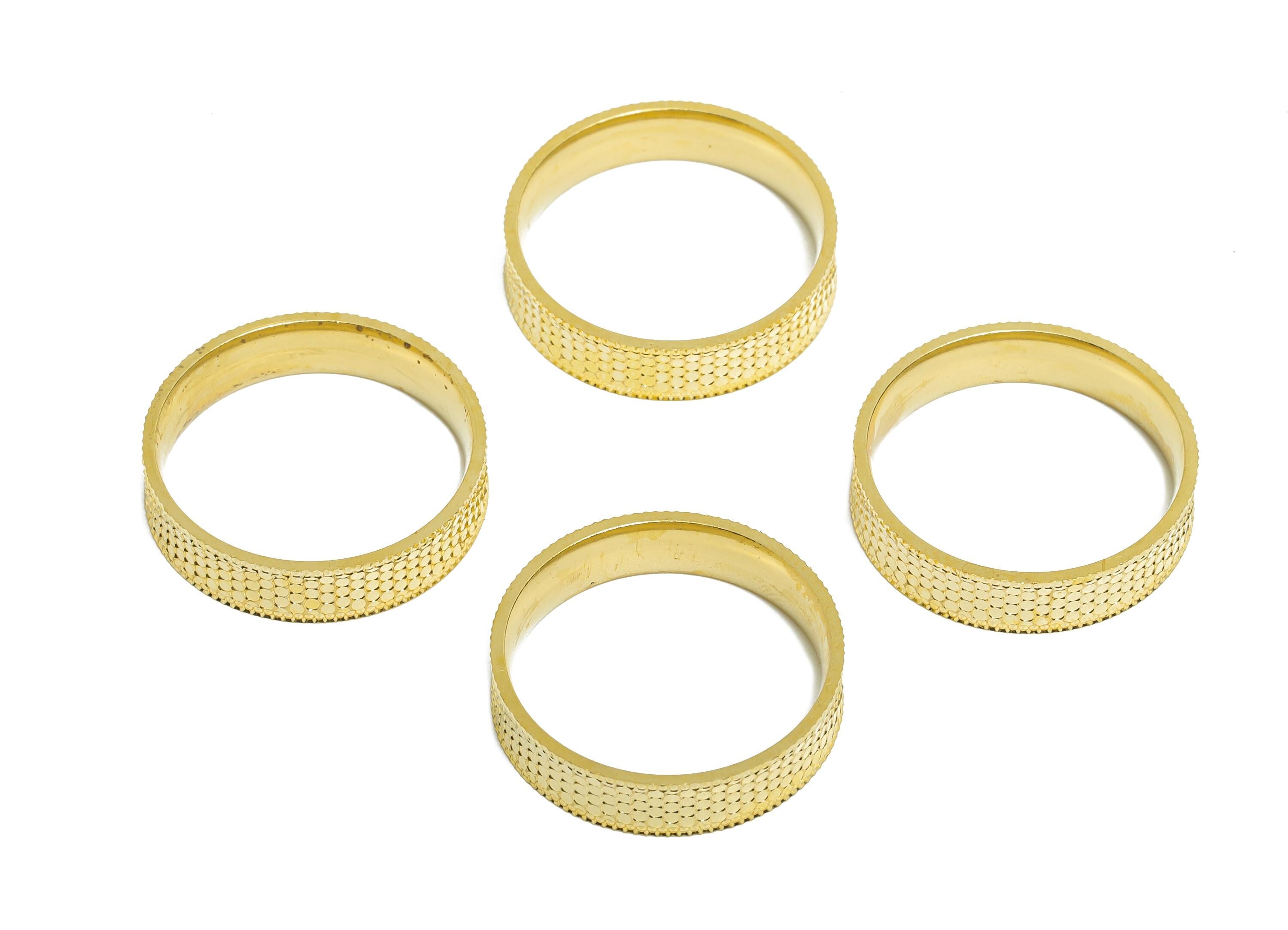 22mm Brass Ring - Raw Brass Textured Wide Ring Jewelry - Sparkling Everyday Wear Ring - Stylish Jewelry - 21.88x21.88x5mm - PP11183-9 - DOMEDBAZAAR