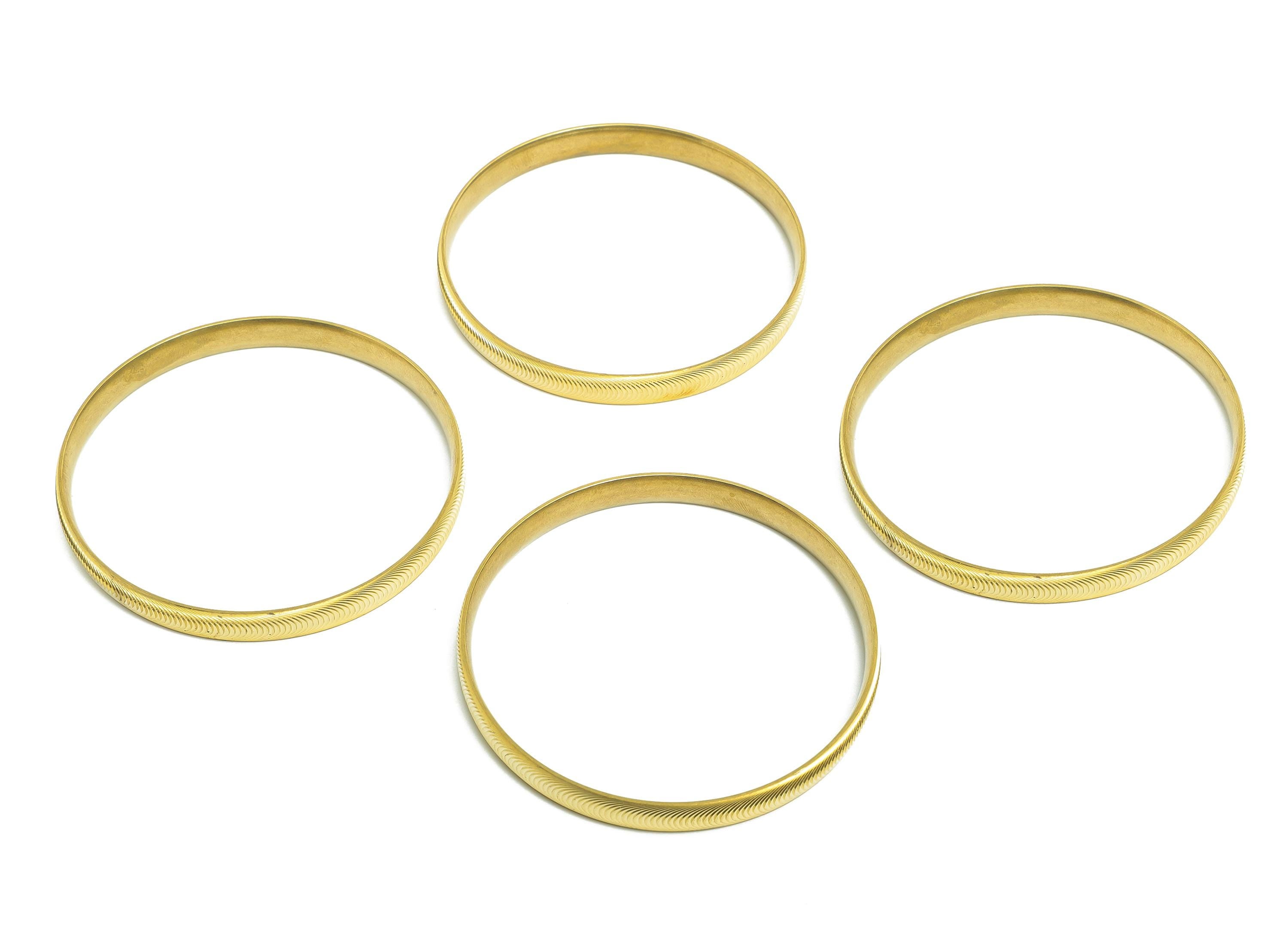 65mm Brass Hoop Bracelet - Raw Brass Textured Wide Bangle - Sparkling Bracelet - Everyday Wear Jewelry - 64.53x64.52x7mm - PP11140 - DOMEDBAZAAR