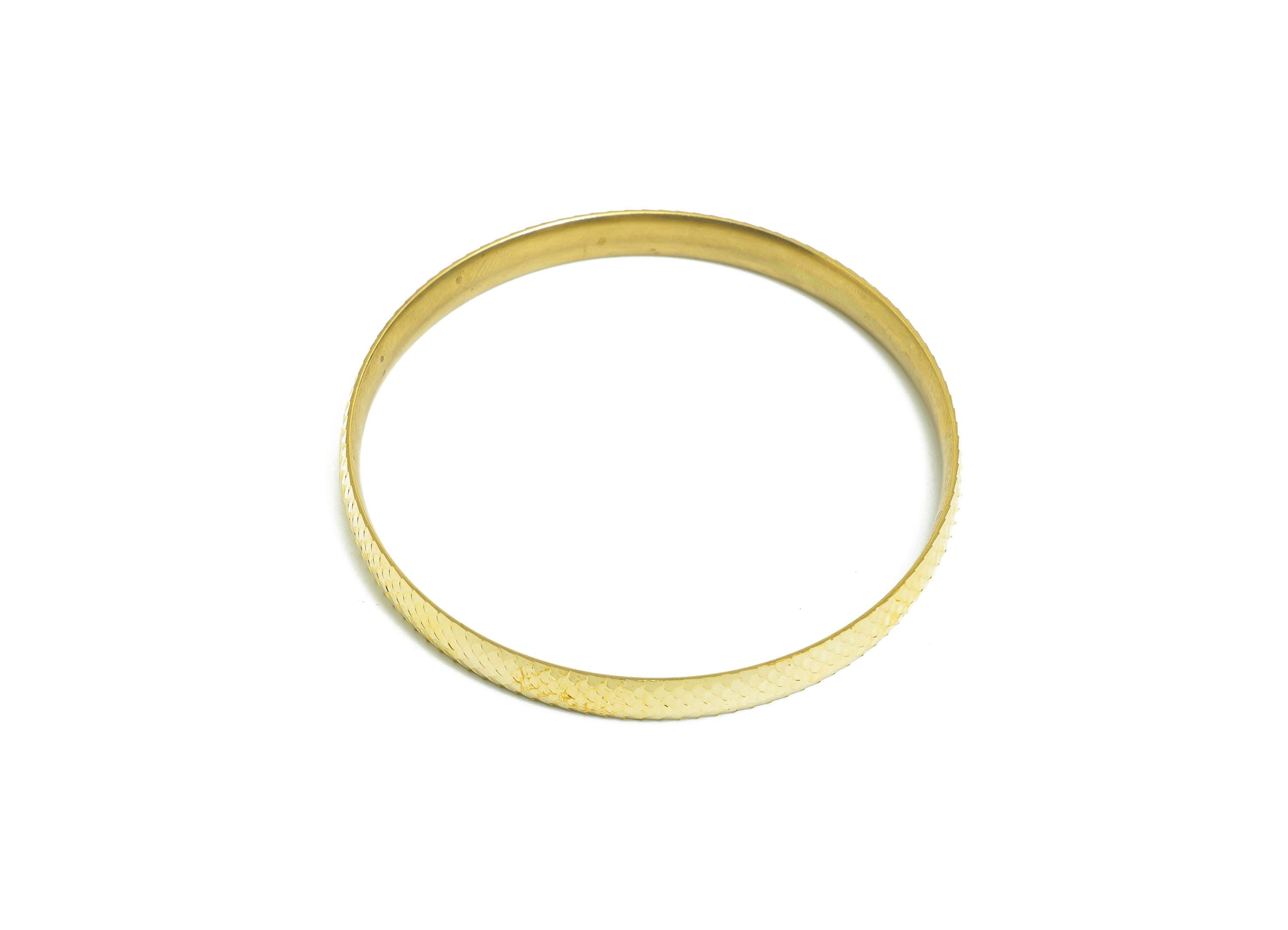 66mm Brass Hoop Bracelet - Raw Brass Textured Wide Bangle - Fish Scale Pattern Bracelet - Classic Jewelry - 66.53x66.94x7mm - PP11185 - DOMEDBAZAAR