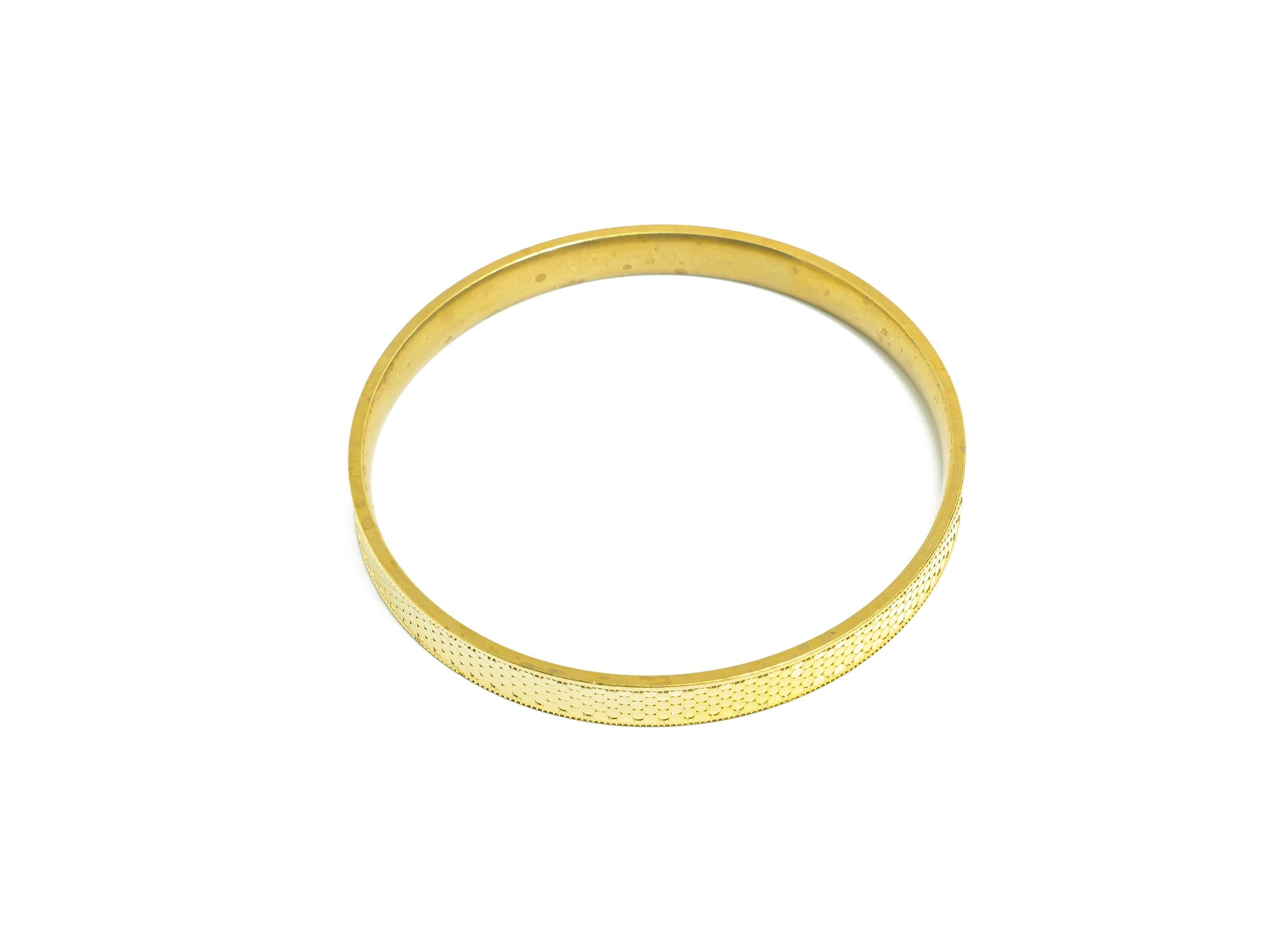 67mm Brass Hoop Bracelet - Raw Brass Textured Wide Bangle - Sparkling Bracelet - Everyday Wear Jewelry Brass - 66.79x67.05x7mm - PP11186 - DOMEDBAZAAR