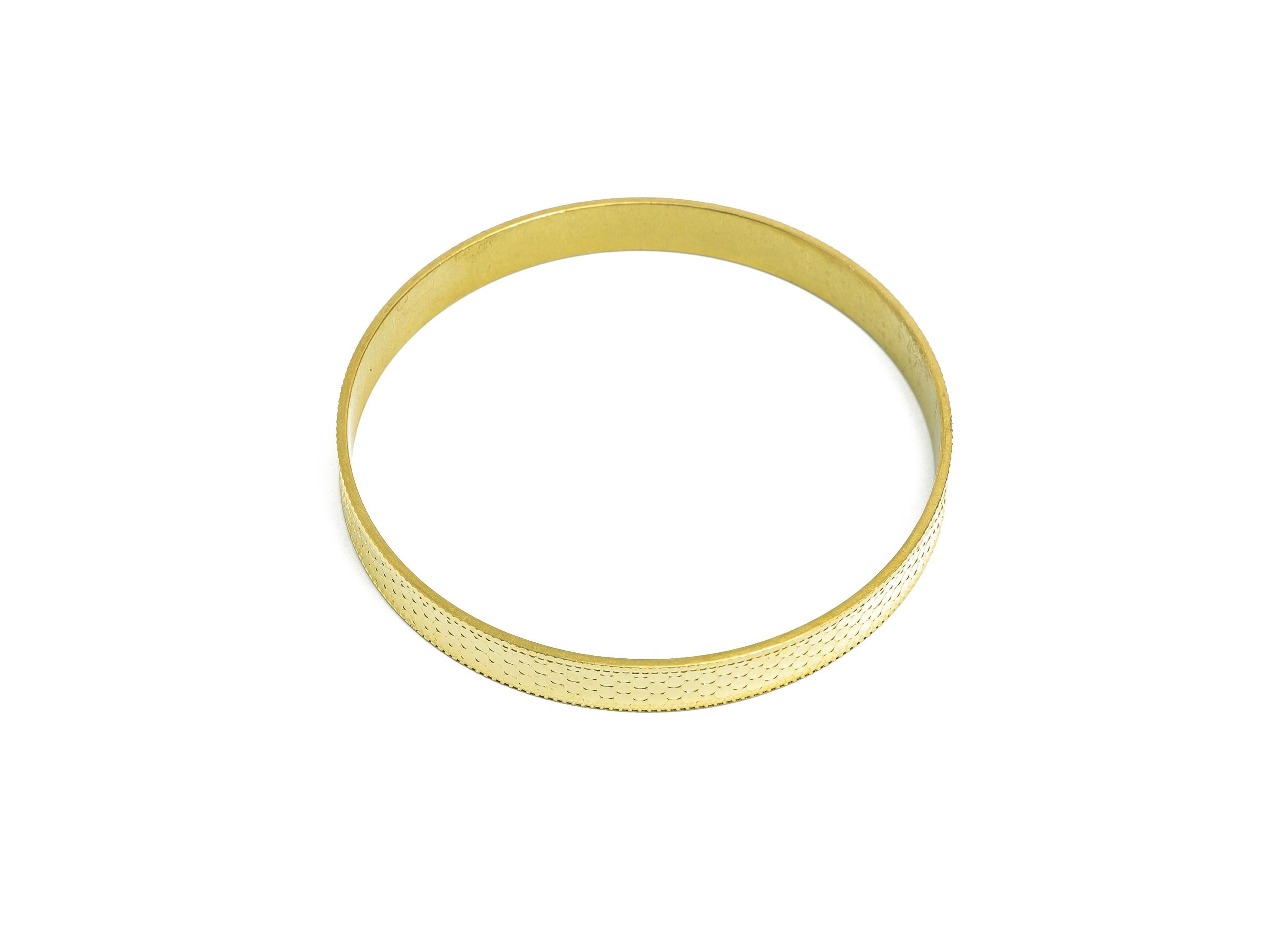 67mm Brass Hoop Bracelet - Raw Brass Textured Wide Bangle - Sparkling Bracelet - Everyday Wear Brass Jewelry - 67.33x67.32x8mm - PP11187 - DOMEDBAZAAR
