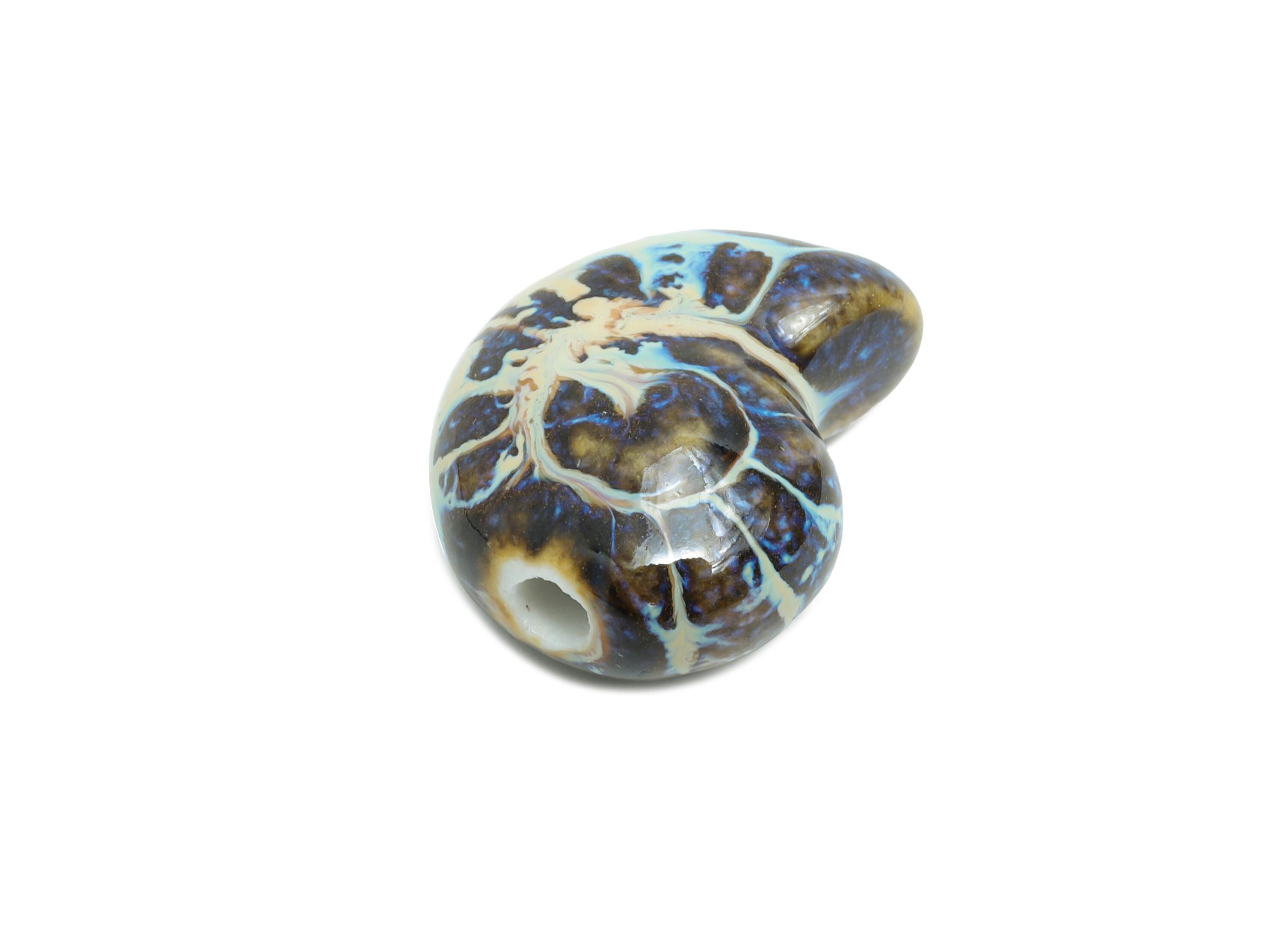 Glazed Ceramic Snails Beads - Ceramic Spiral Jewelry Component - Handmade Beads Connector - Jewelry Making - 20.06x17.37x10.51mm - NS2852B - DOMEDBAZAAR