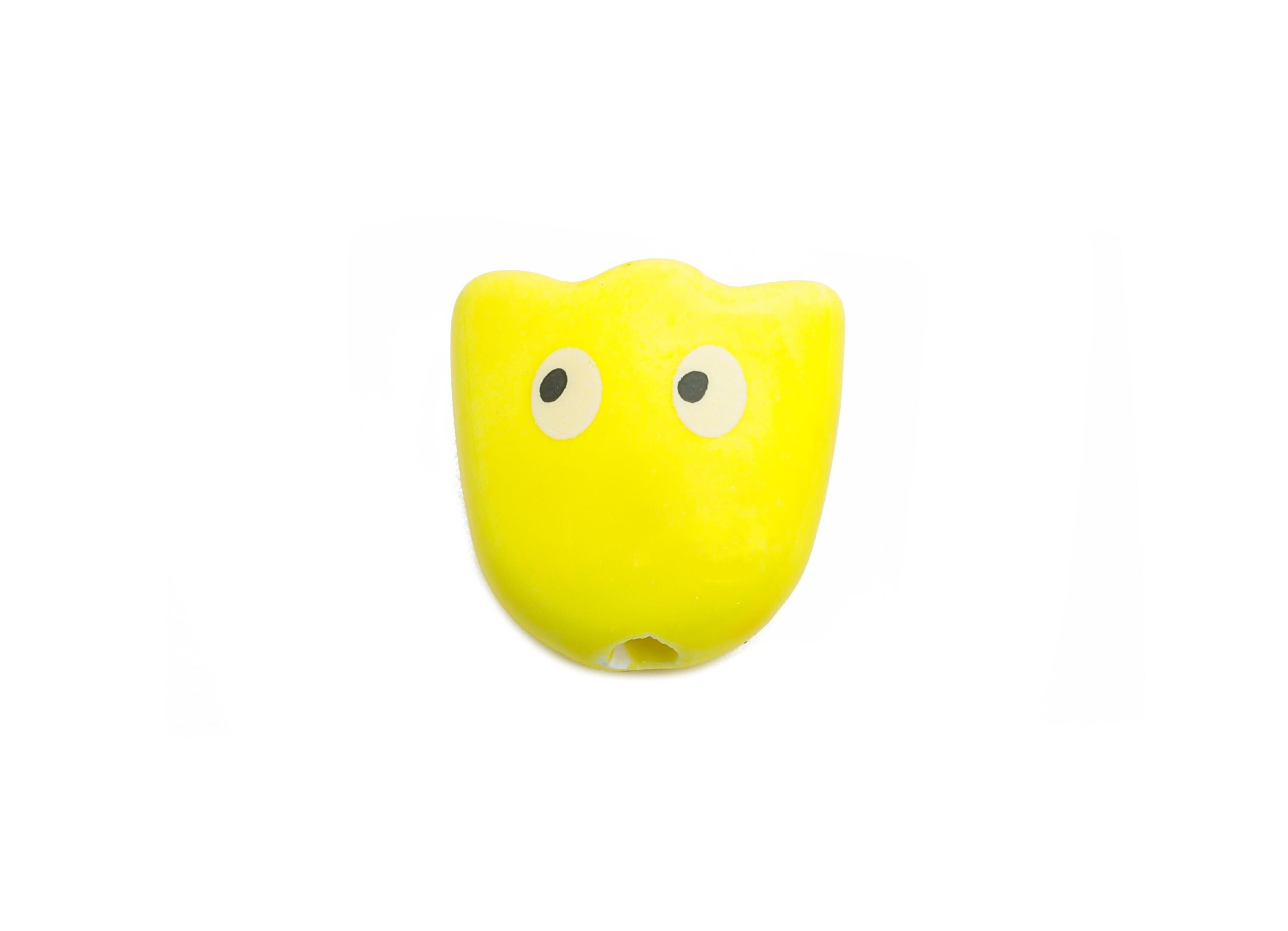 Cute Ghost Ceramic Beads - Colorful Handmade Ghost Bead - Fun Halloween Accessories - Quirky Bead Charms for DIY Jewelry - 15x15x7mm-NS2860F - DOMEDBAZAAR