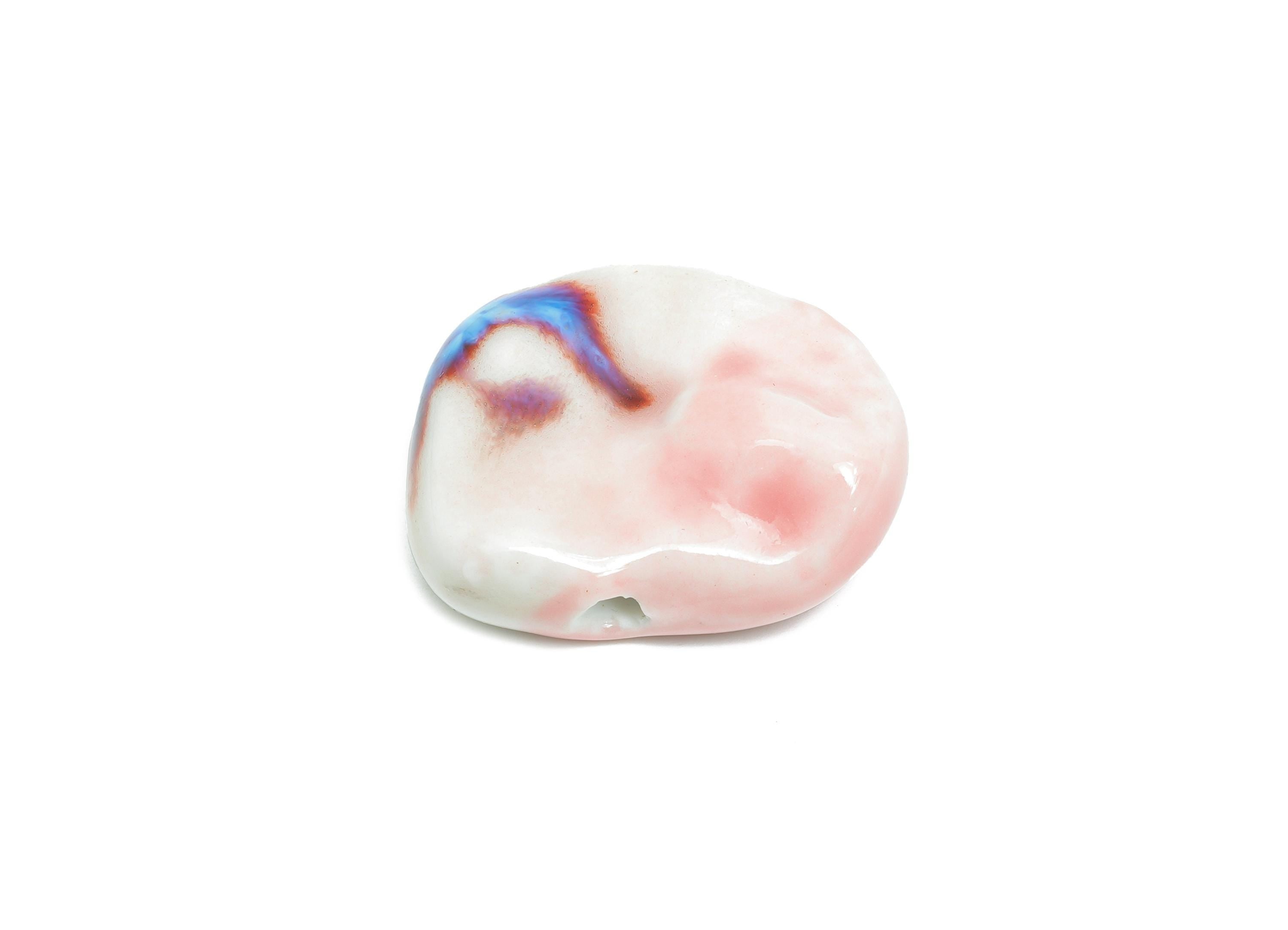 Glazed Ceramic Geometric Beads - Unique Beads Components for Necklace - Abstract Beads - Handmade Making DIY - 29.48x24.27x11.02mm - NS2777D - DOMEDBAZAAR