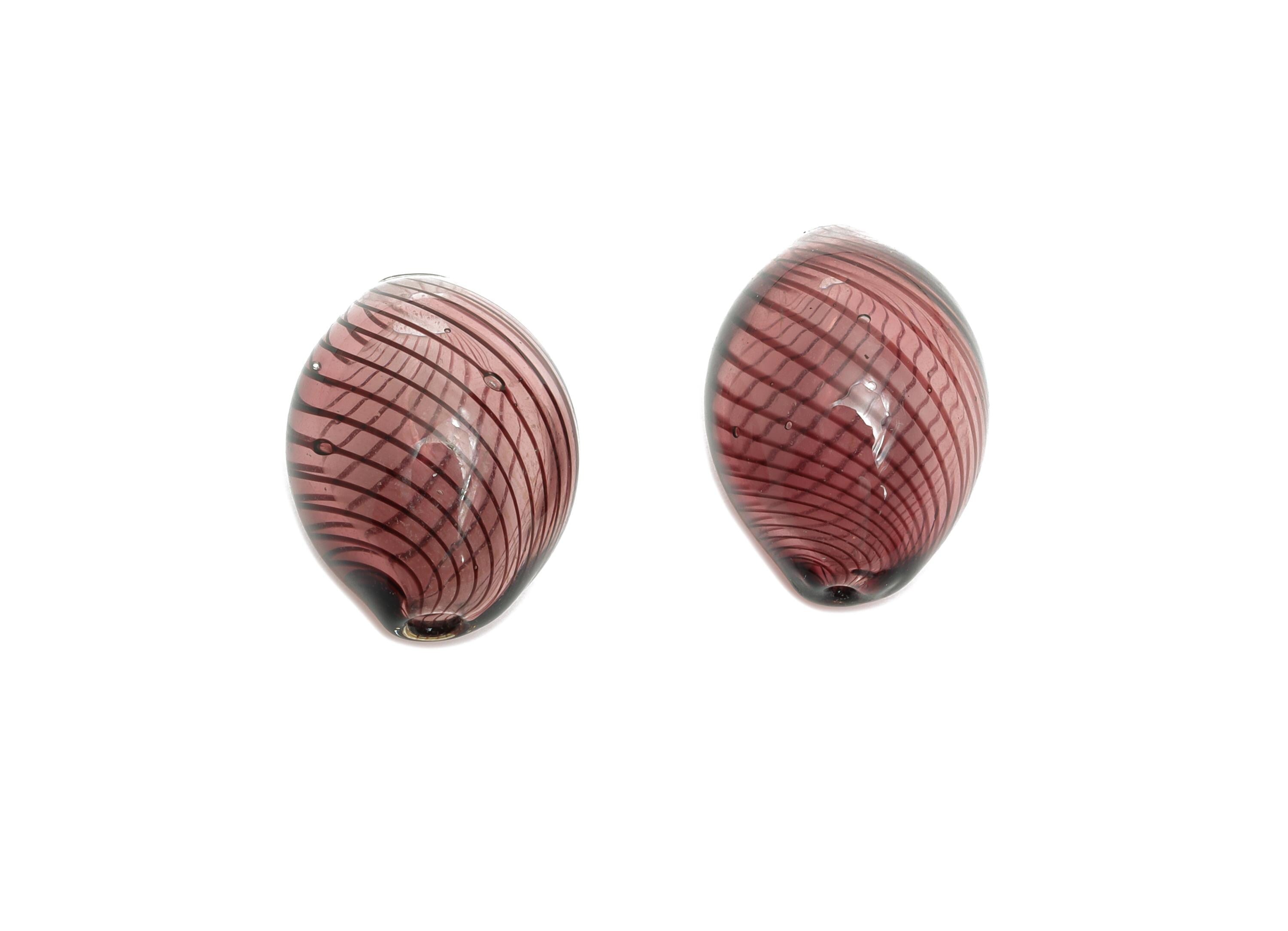 Swirled Glass Teardrop Bead - Enamel Handcrafted Lampwork Glass Charm - Transparent Glass Teardrop for Jewelry - 16x11.76x11mm - GS1344 - DOMEDBAZAAR