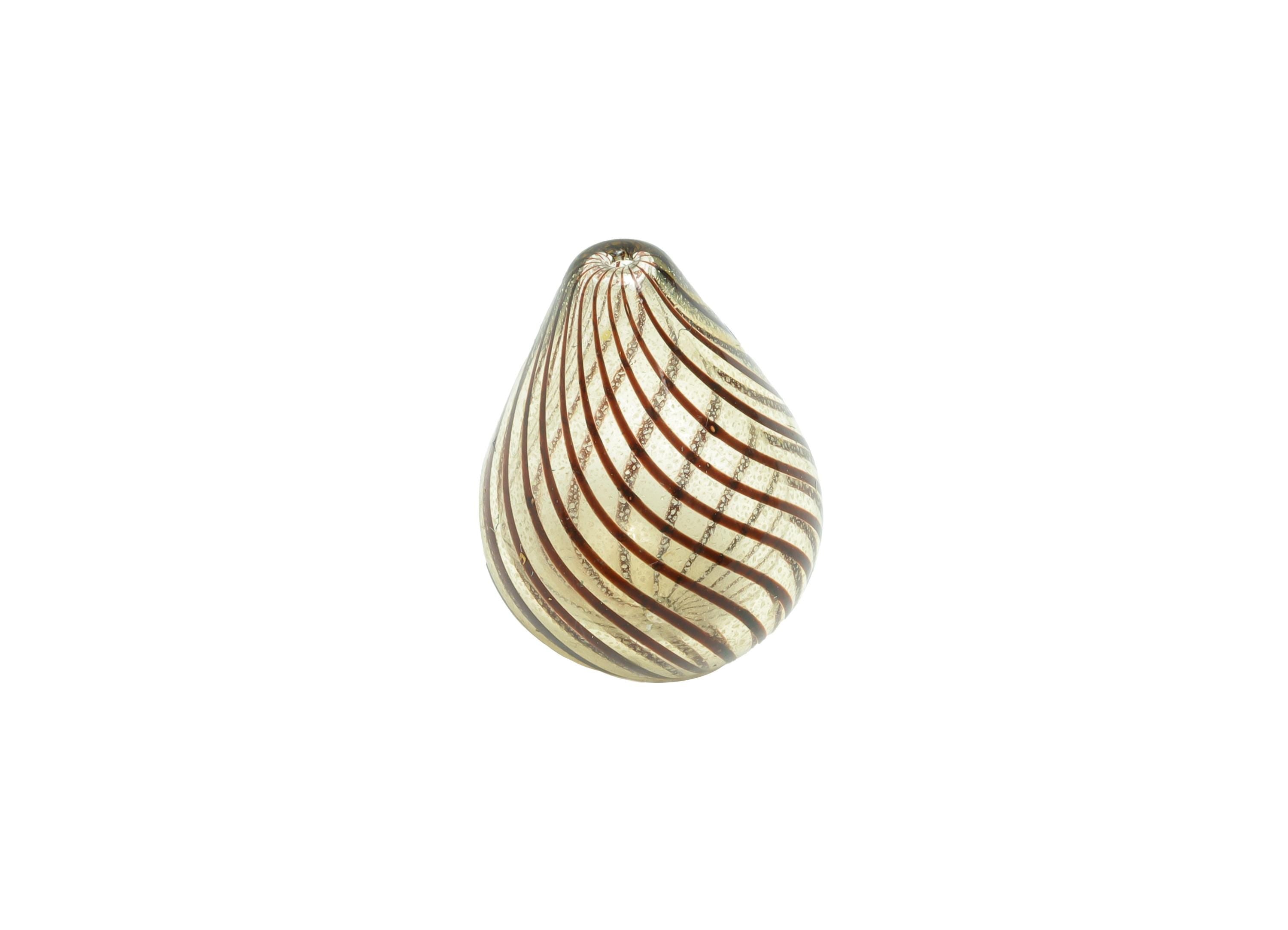 Swirled Glass Teardrop Bead - Enamel Handcrafted Lampwork Glass Charm - Transparent Glass Teardrop for Jewelry - 20x13x13mm - GS1350 - DOMEDBAZAAR