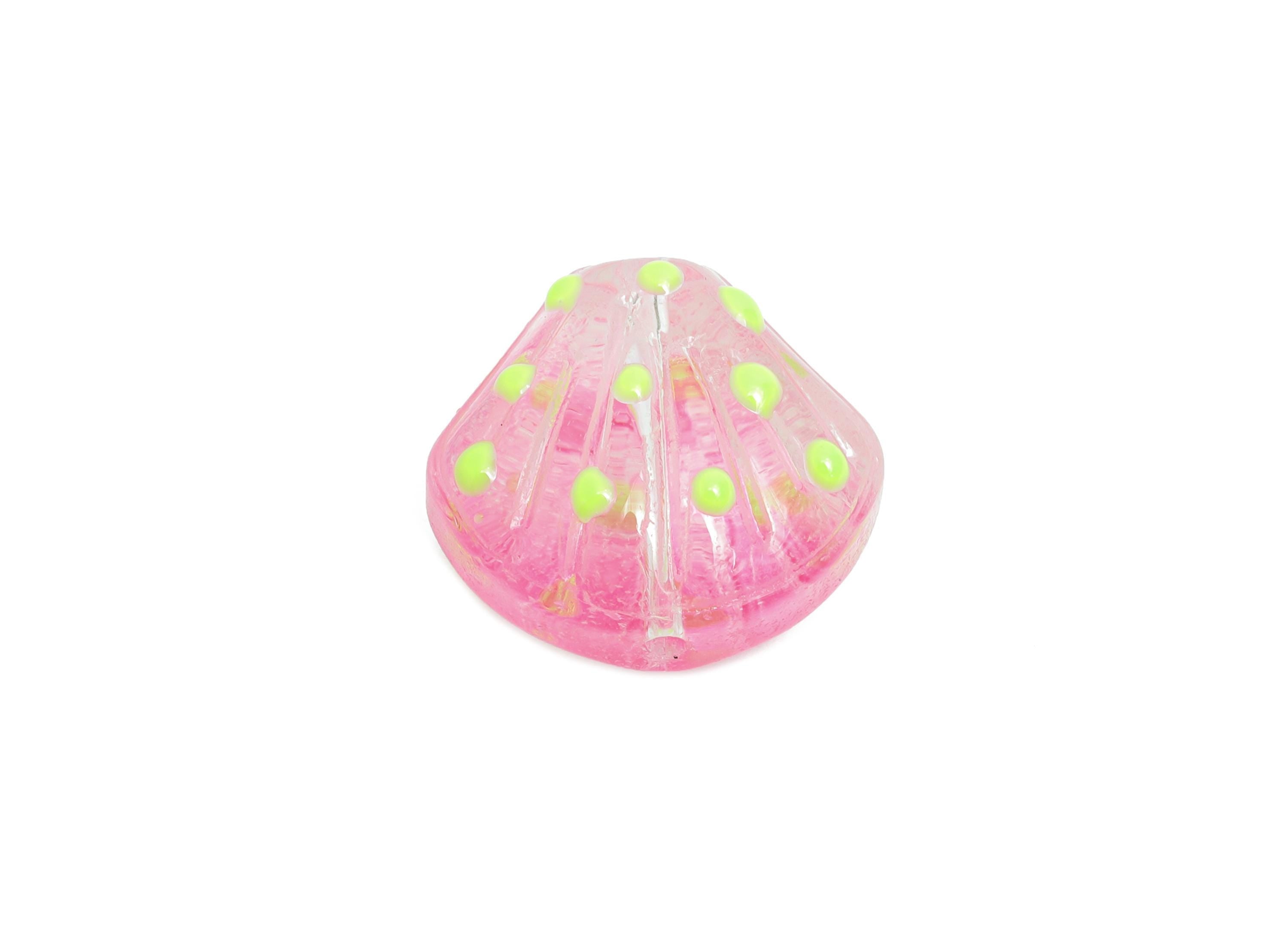 Handmade Glass Shell Bead - Enamel Pink Glass Shell Pendant - Marine Necklace Pendant - Jewelry Making DIY - 17.8x18.53x10.11mm - GS1331 - DOMEDBAZAAR