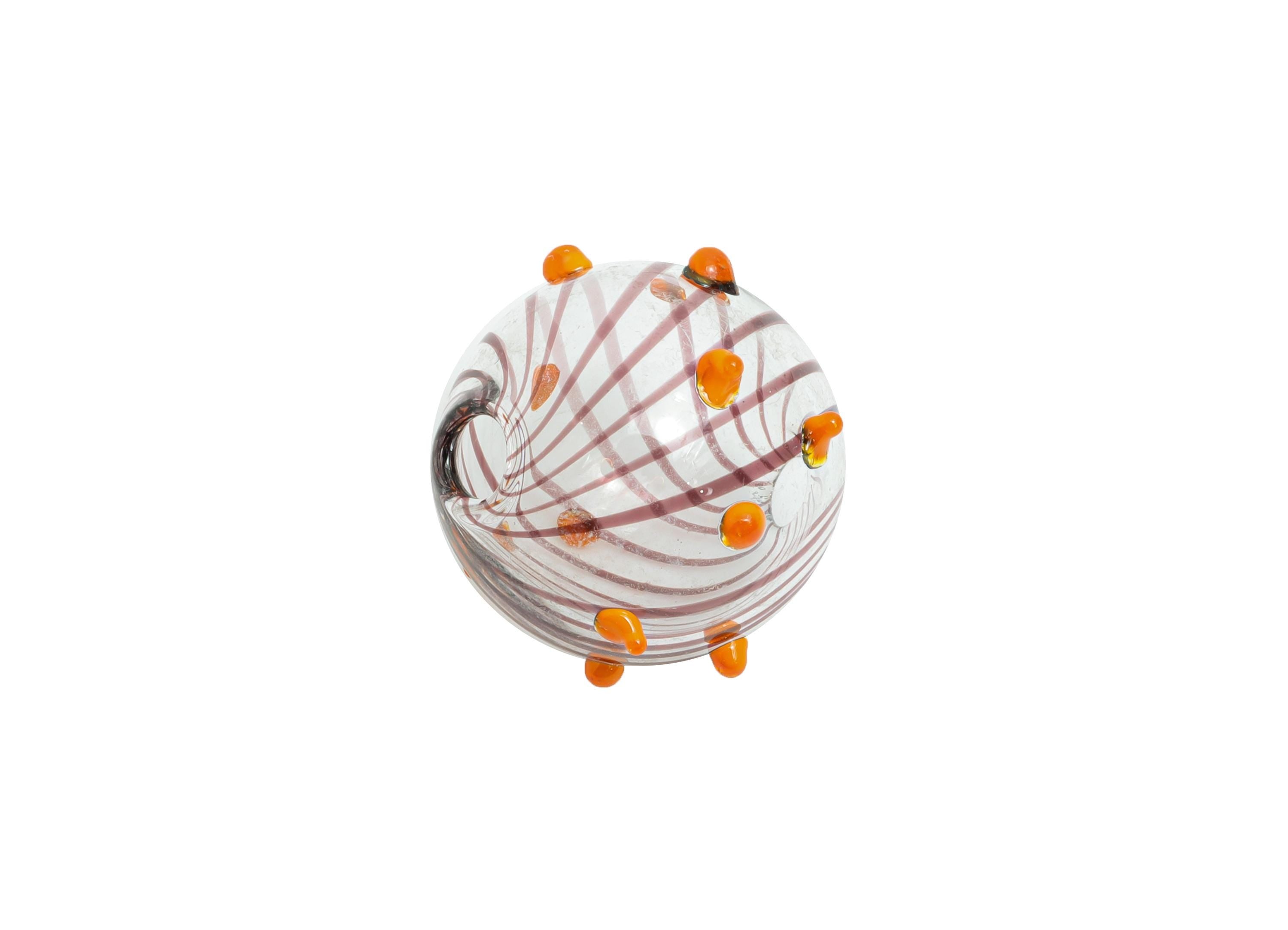 Swirled Glass Bead - Enamel Colorful Lampwork Glass Bead - Transparent Glass Artisan-crafted Glass for Jewelry - 16x16x17mm- GS1353 - DOMEDBAZAAR
