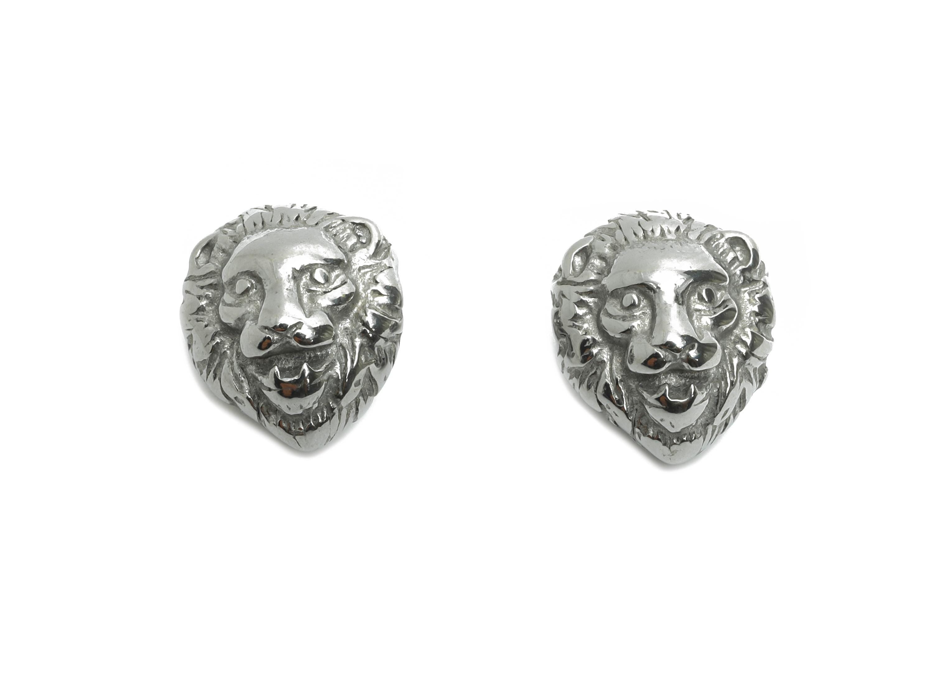 Steel Lion Head Bead - Lion Spacer Bead for Bracelet - 304 Stainless Steel - Heavy Metal Lion Bead - Statement Jewelry - 13x11x10mm - SS1580 - DOMEDBAZAAR