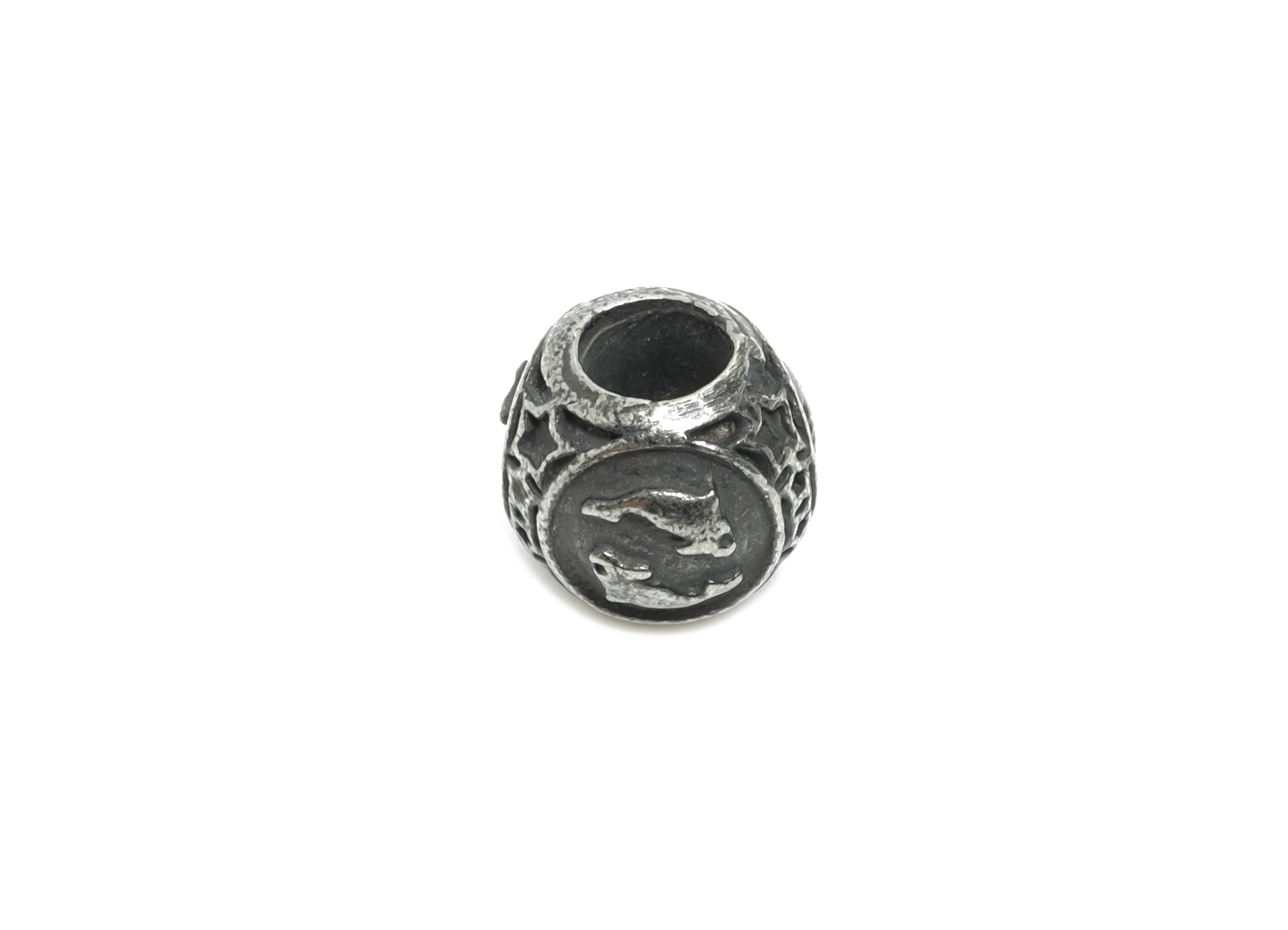 Steel Pisces Zodiac Beads - Astrology Spacer Bead for Bracelet - 304 Stainless Steel - Horoscope Steel Spacer Beads - 9x10x9.7mm - SS1560B - DOMEDBAZAAR