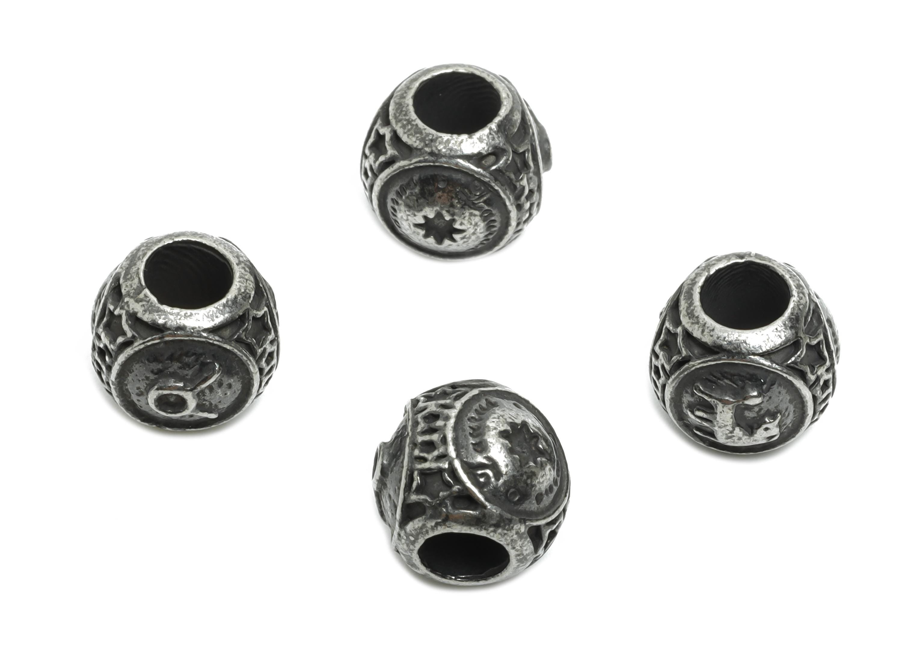 Steel Taurus Zodiac Beads - Astrology Spacer Bead for Bracelet - 304 Stainless Steel - Horoscope Steel Spacer Beads - 9x10x9.7mm - SS1560D - DOMEDBAZAAR